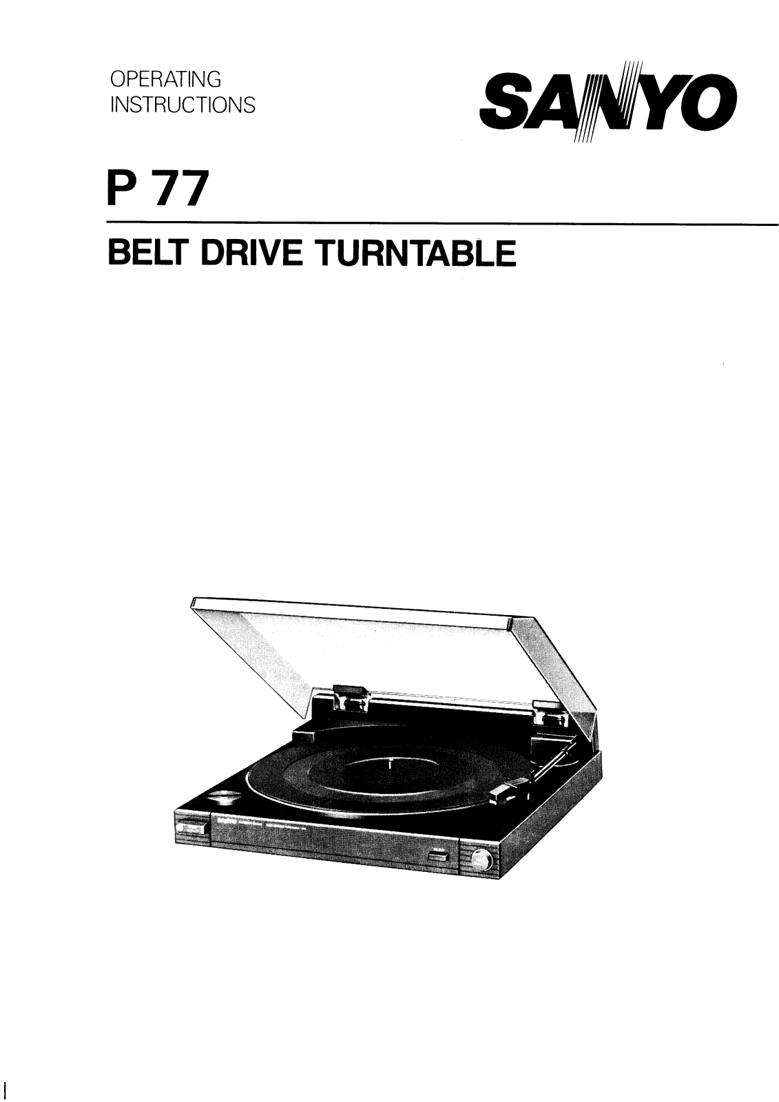 Sanyo P 77 Instruction Manual