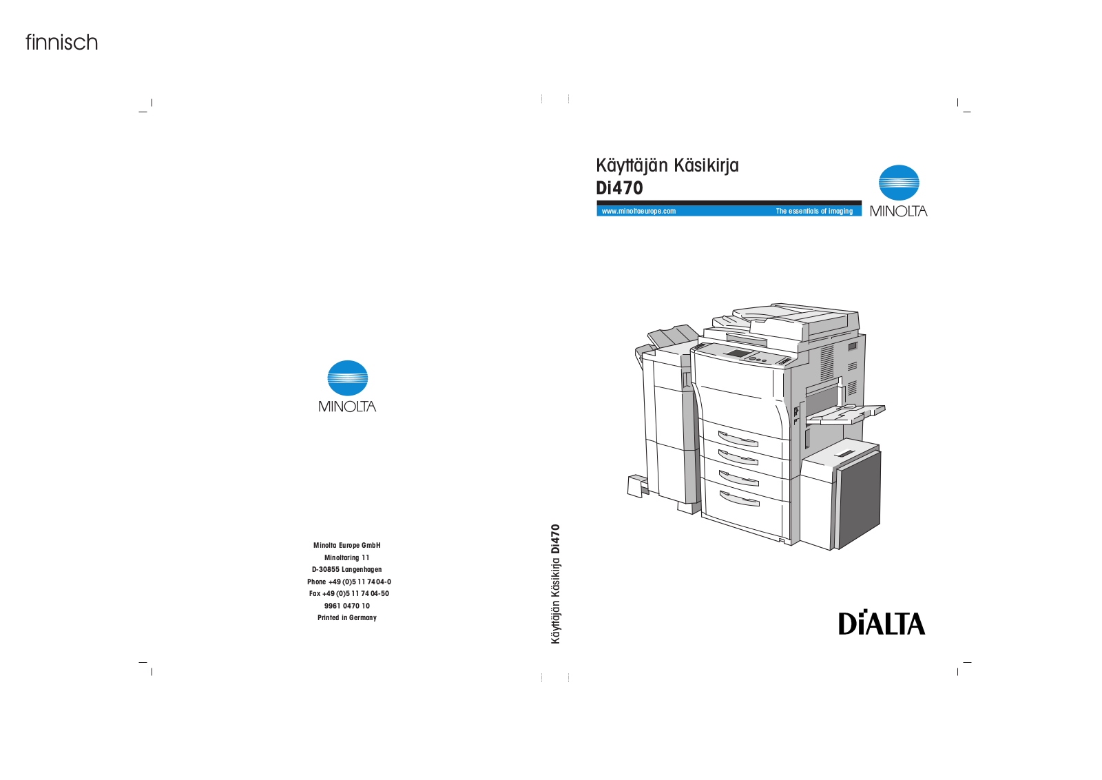 Minolta Di470 User Manual