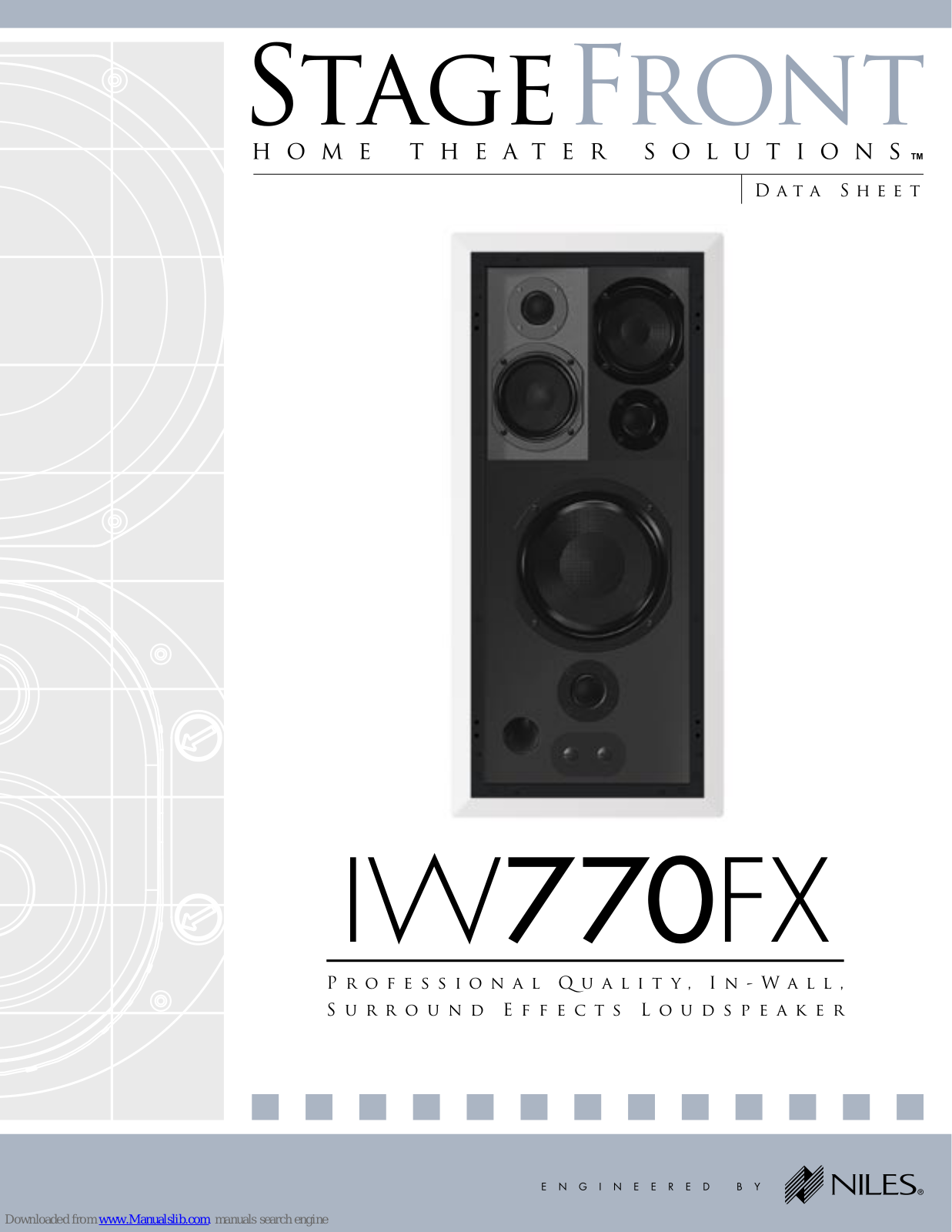 Niles StageFront IW770FX Datasheet - ManualMachine.com
