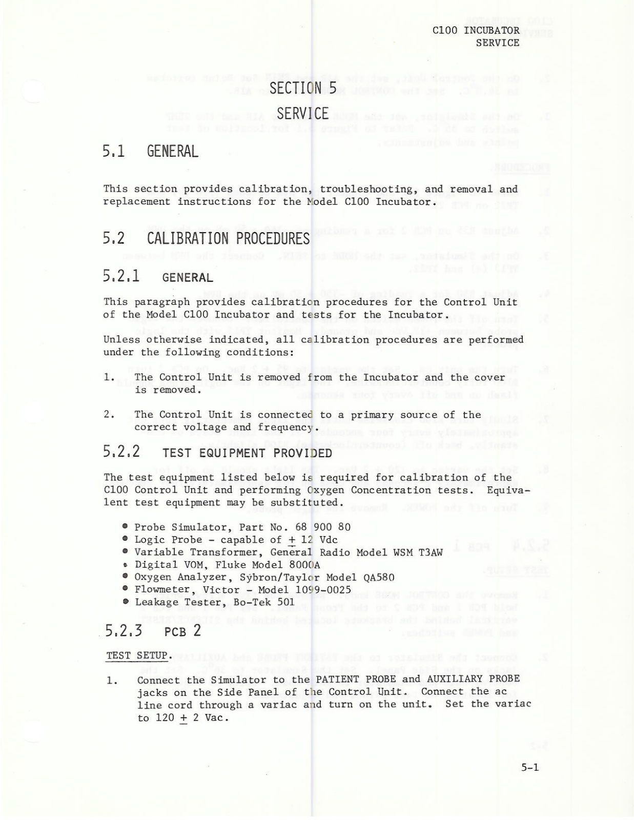 Air-Shields C100 Calibration procedure, old