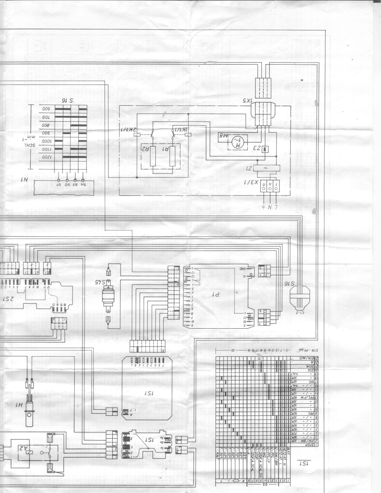 Miele W732, W731, W726, W723, W717 Cirquit Diagram