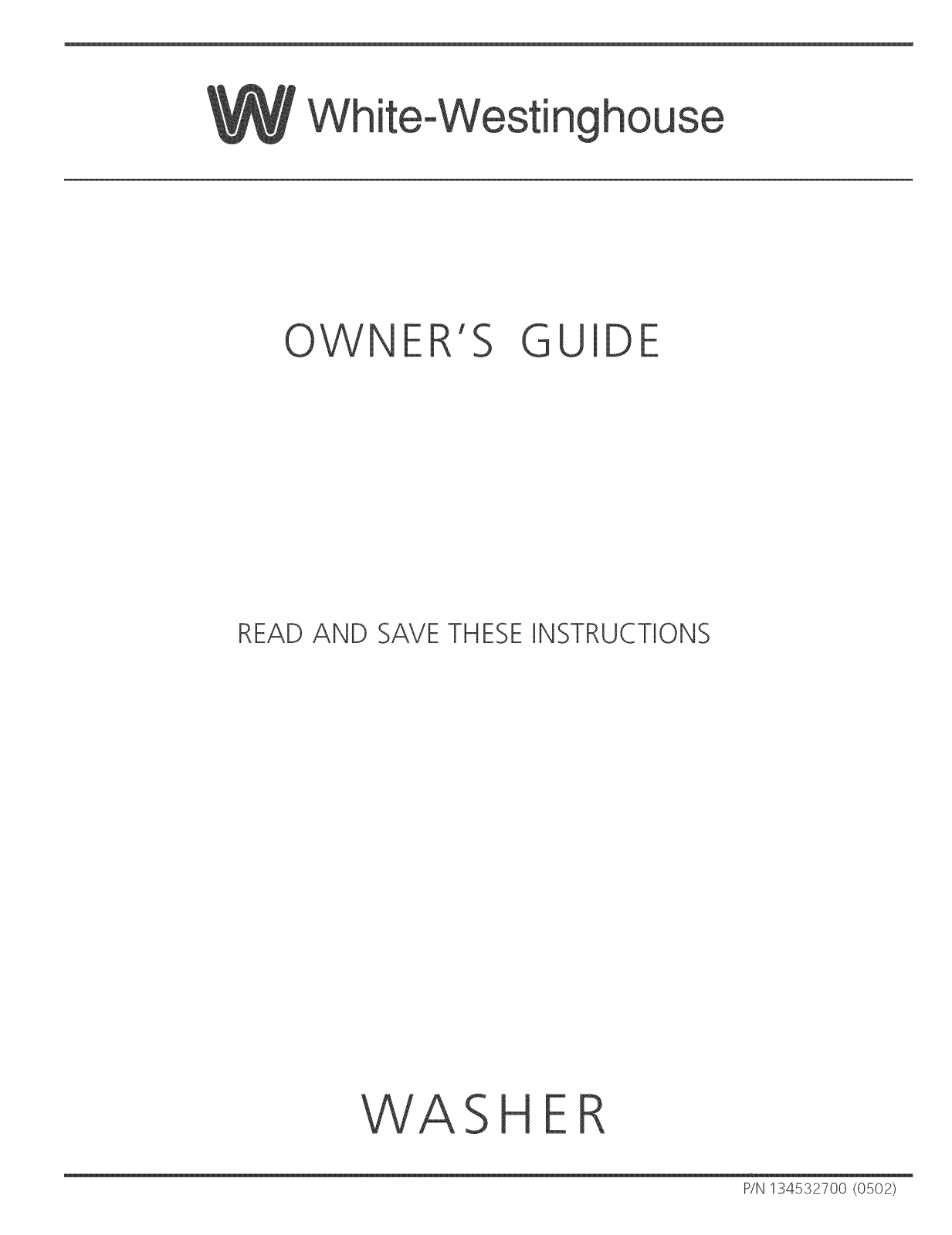 White-Westinghouse Washer User Manual - ManualMachine.com