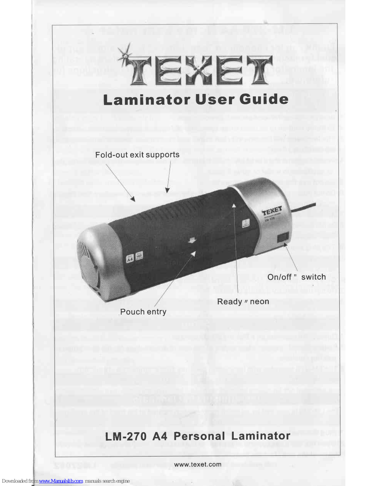 texet LM-270 User Manual - ManualMachine.com