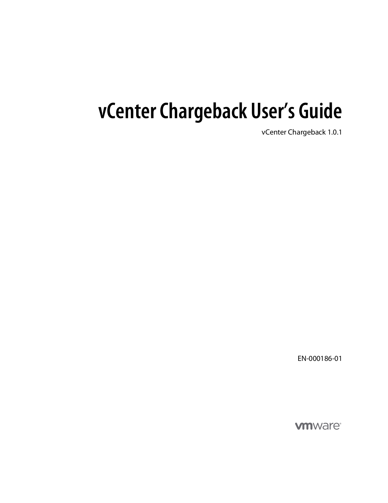 VMware vCenter Chargeback Manager - 1.0.1 User’s Guide