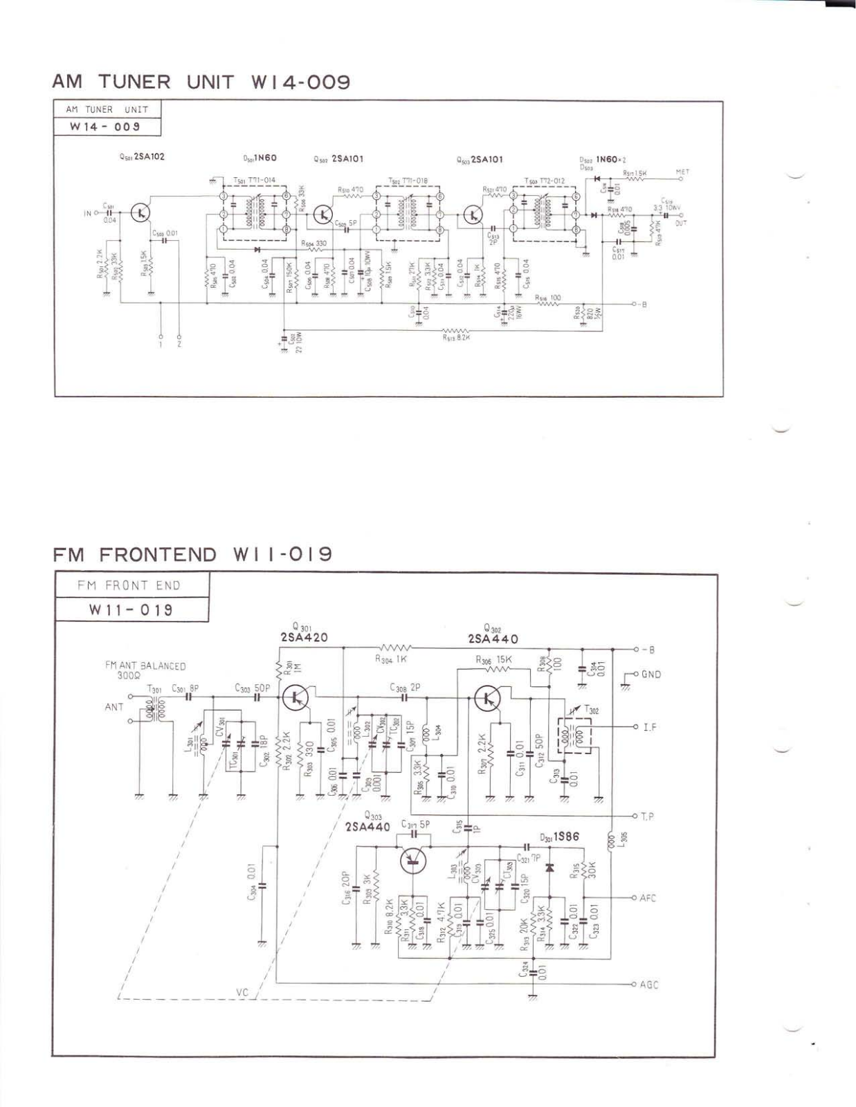 Pioneer W14-009, W11-019 Schematic