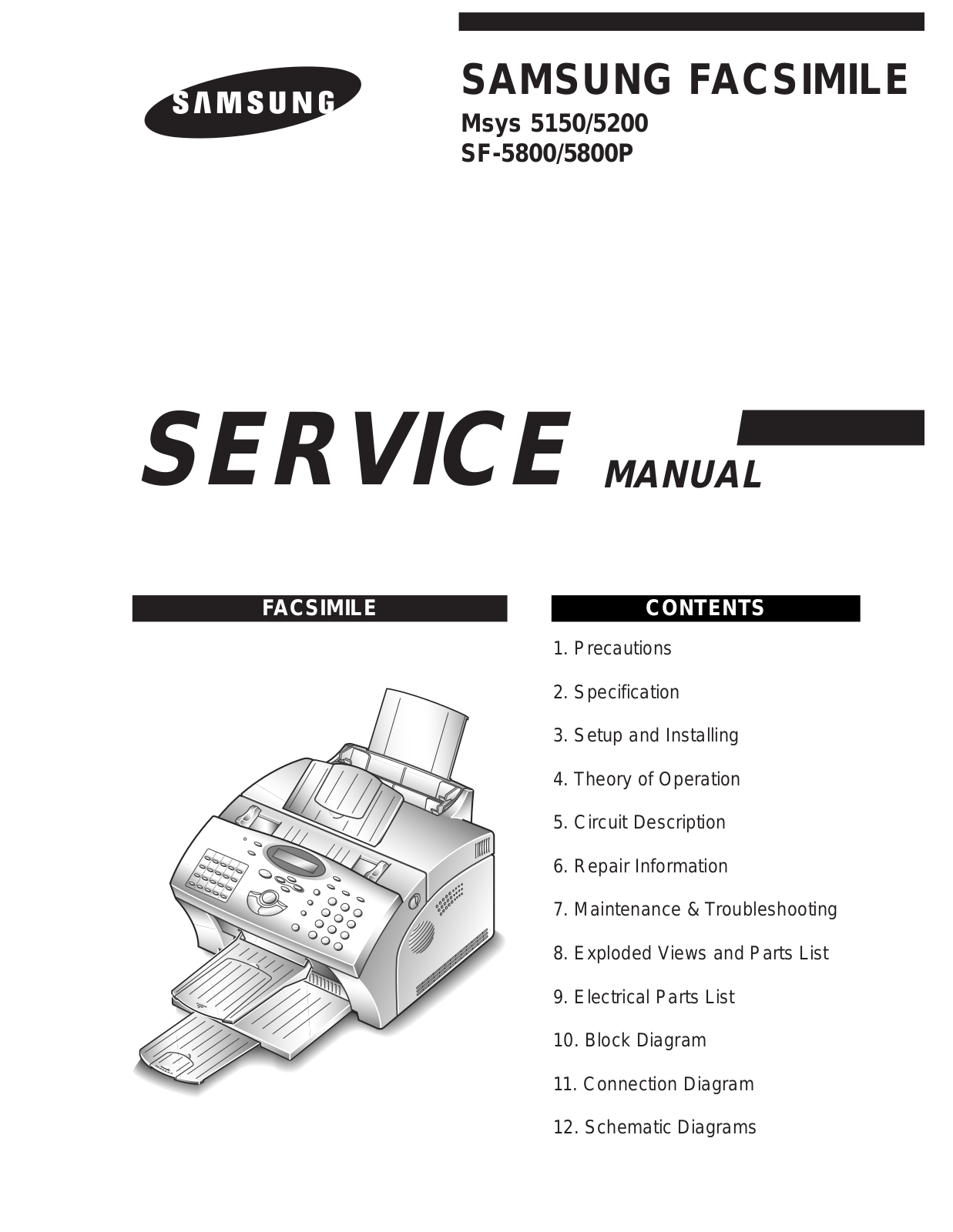 SAMSUNG SF-5800, SF-5800P Service Manual