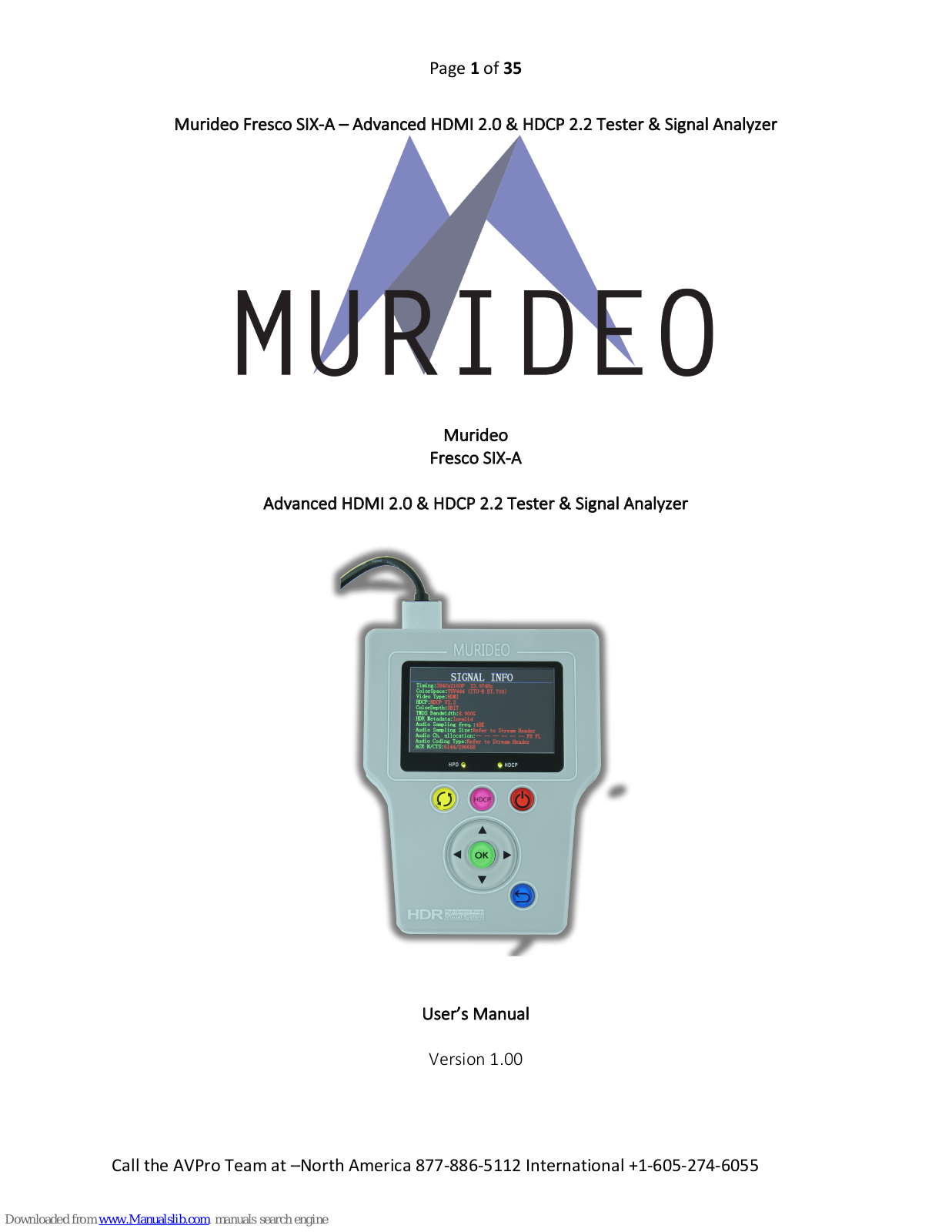 Murideo Fresco SIX-A User Manual