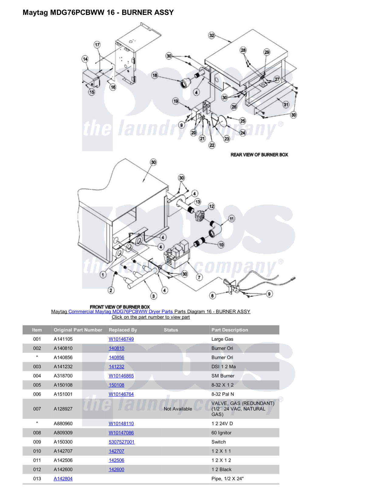 Maytag MDG76PCBWW Parts Diagram