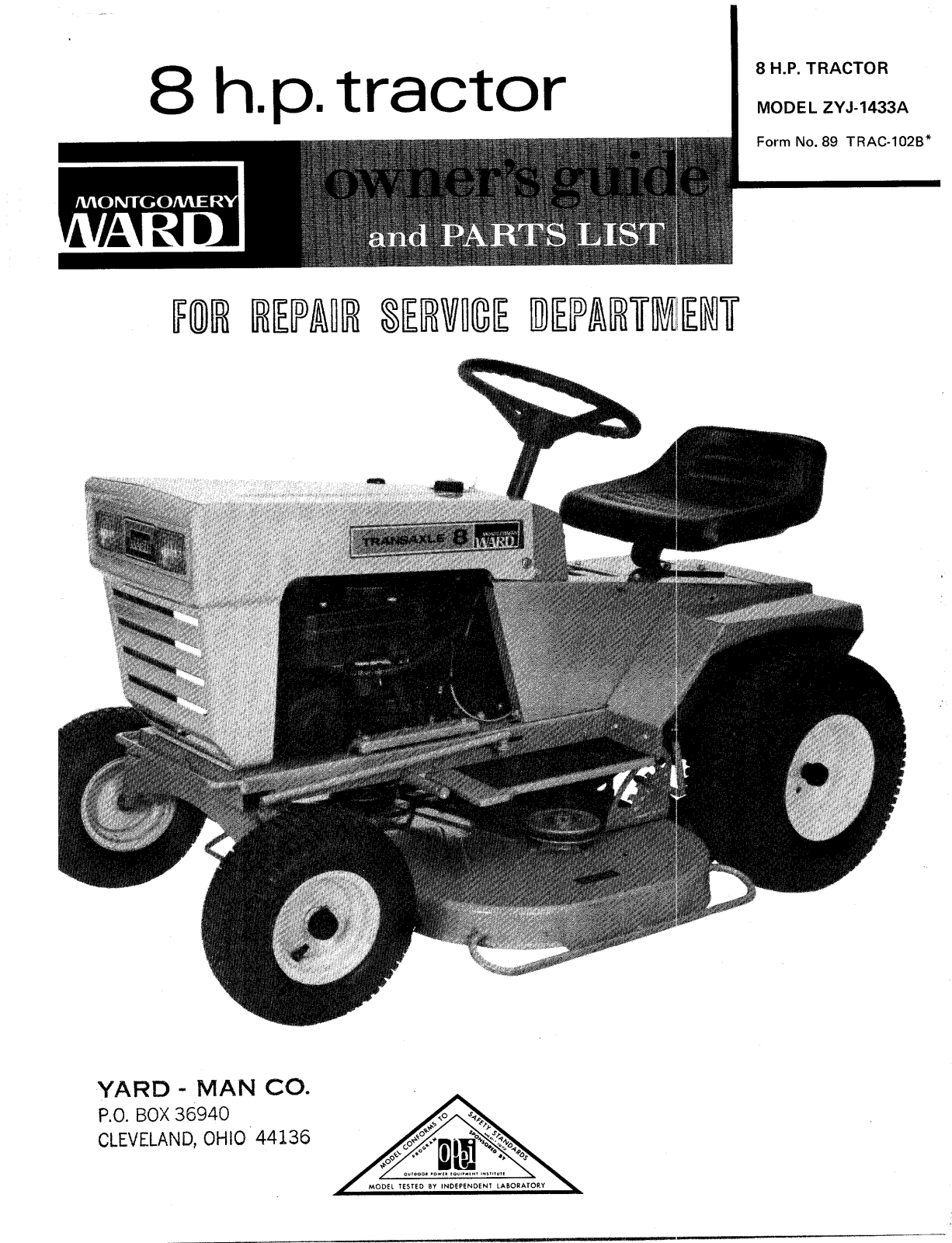 montgomery ward ZYJ1433A owners Manual