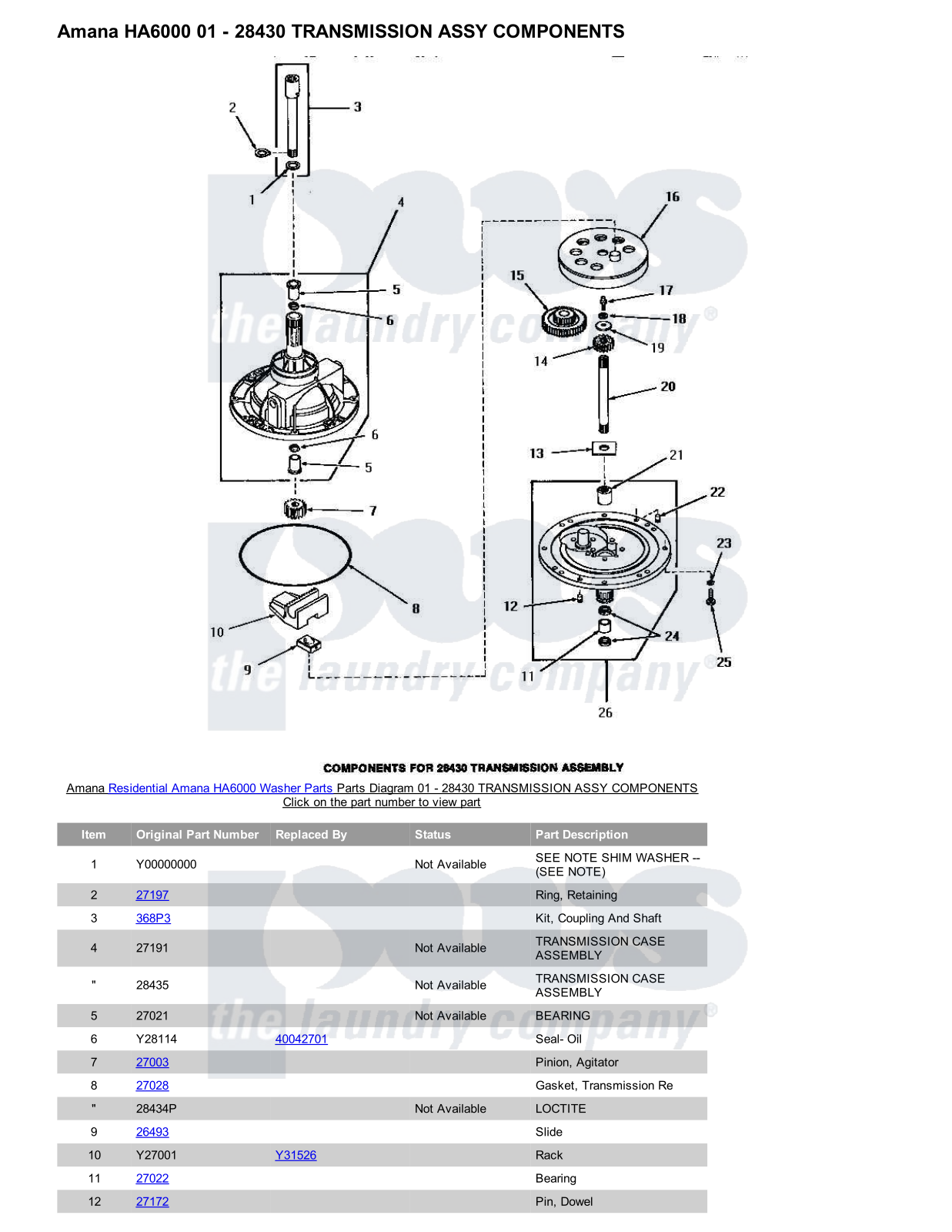 Amana HA6000 Parts Diagram