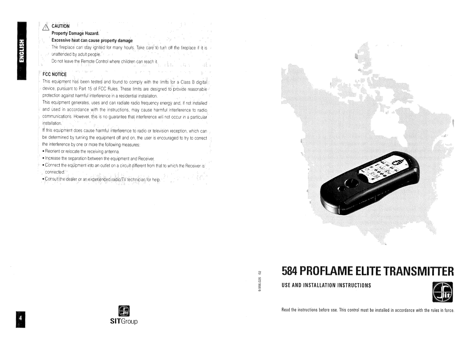 Sit 584 Use And Installation Intructions