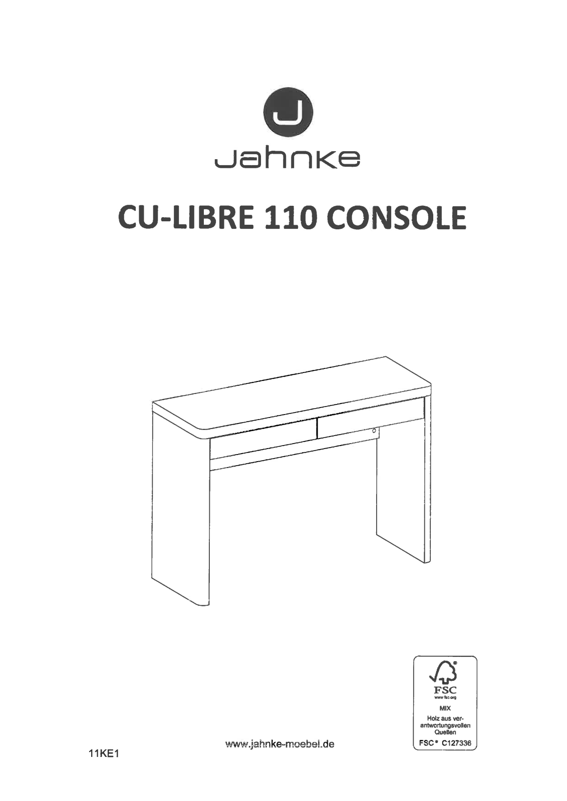 Jahnke CU-Libre 110 Console Assembly instructions