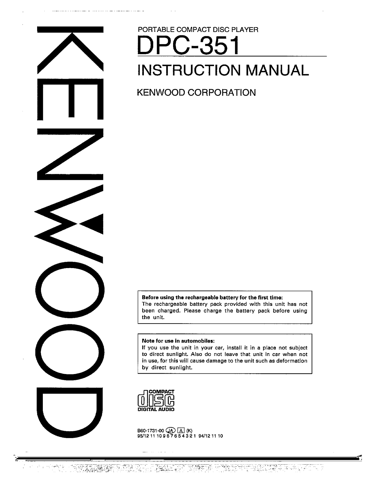 Kenwood DPC-351 Owner's Manual