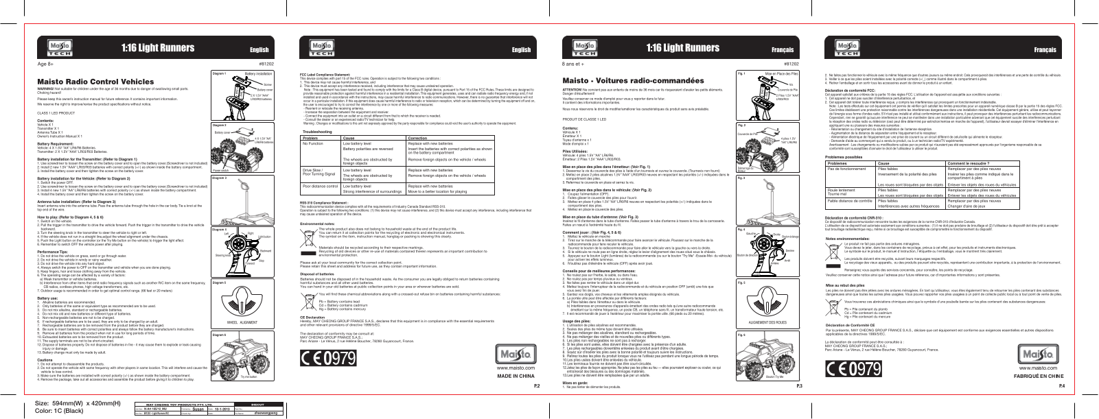 Maisto 81202 User guide