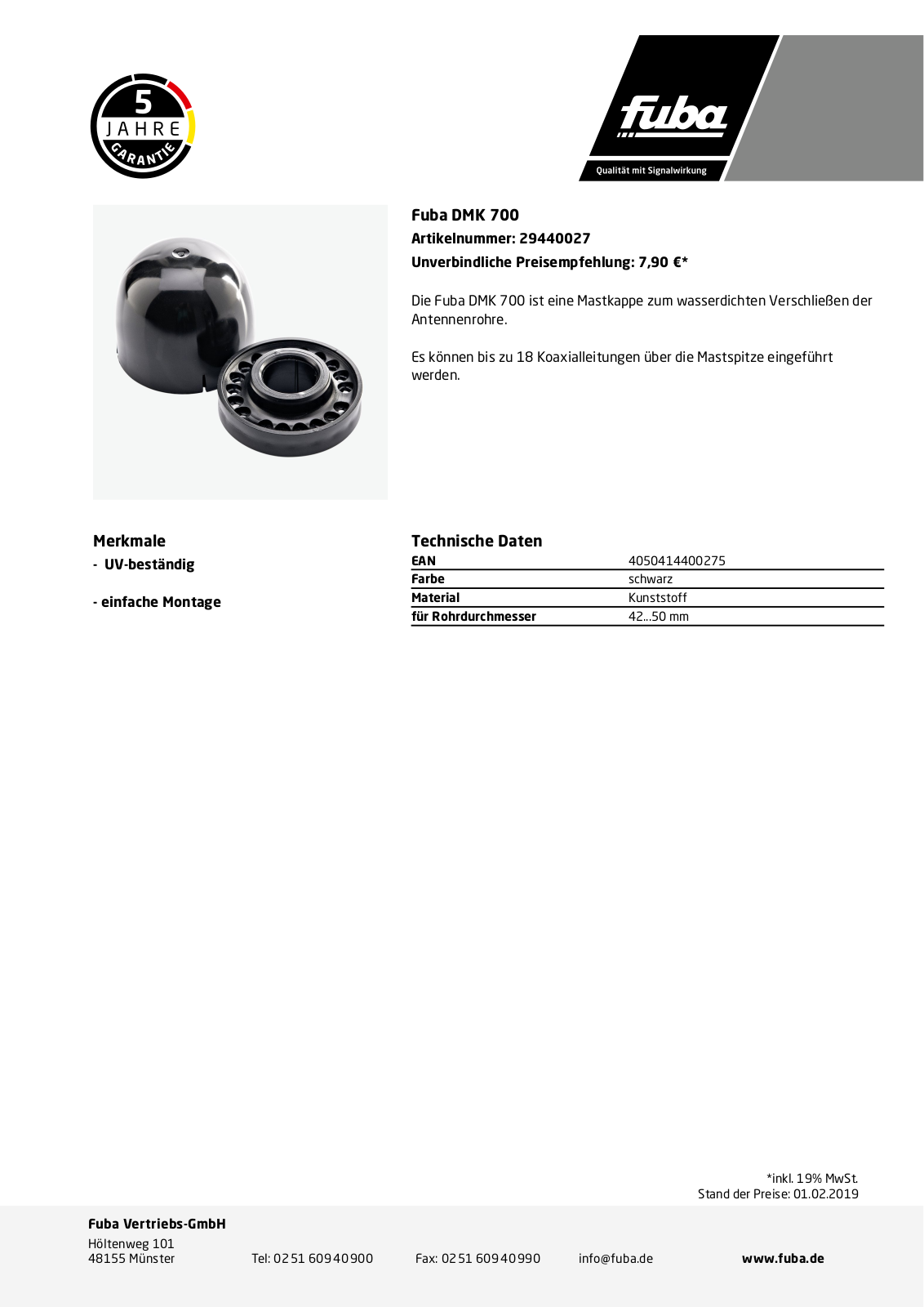 Fuba DMK 700 Technische Daten - ManualMachine.com