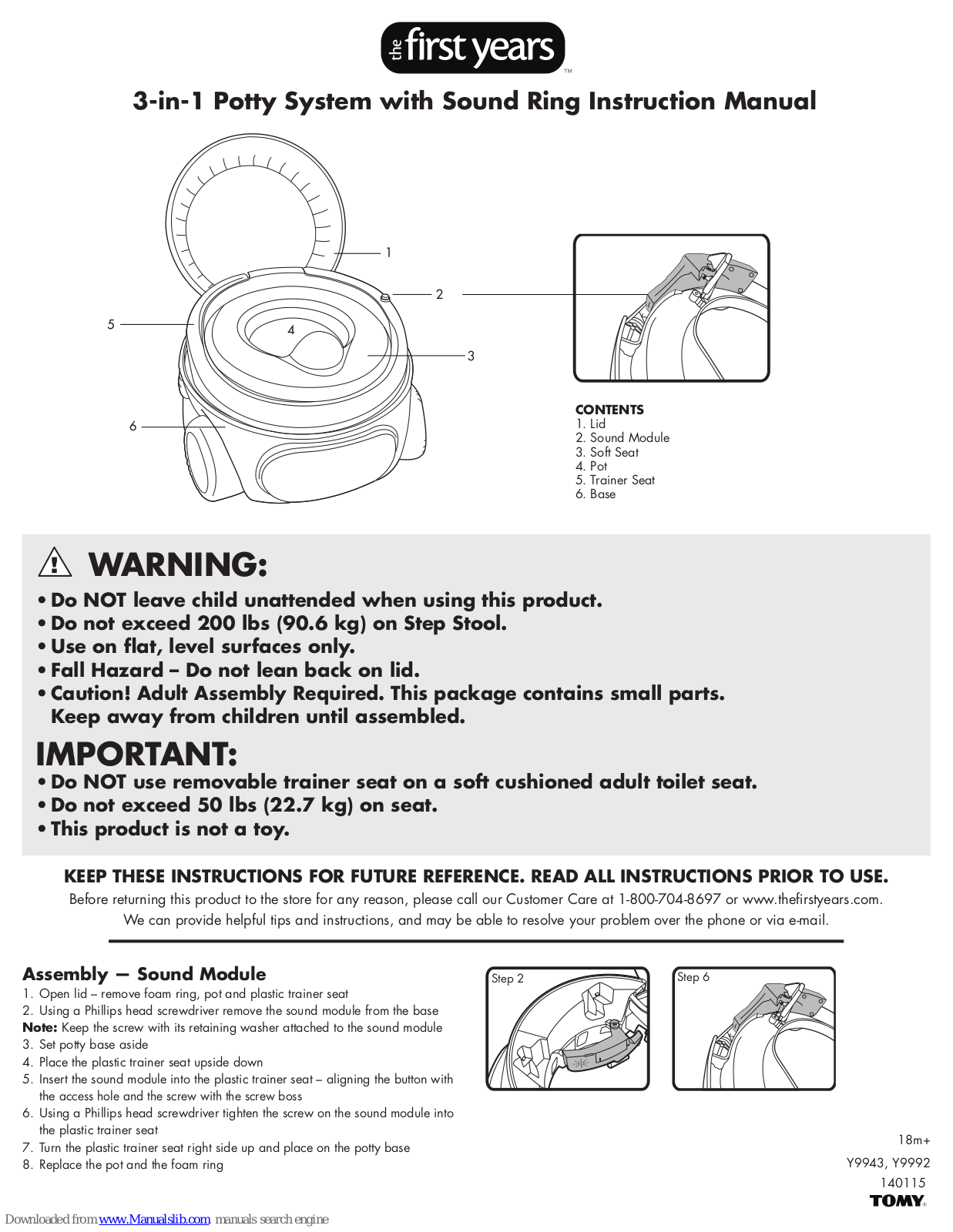 The First Years Y9943, Y9992 Instruction Manual