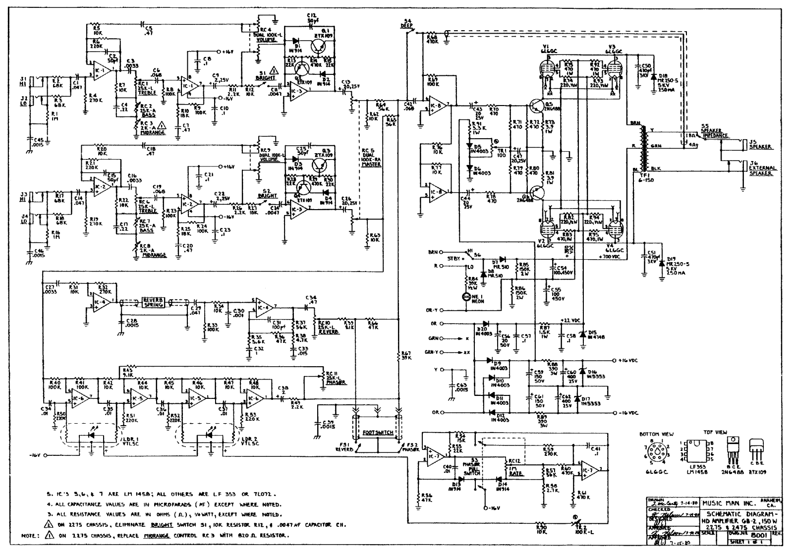 Musicman gb2 schematic - ManualMachine.com