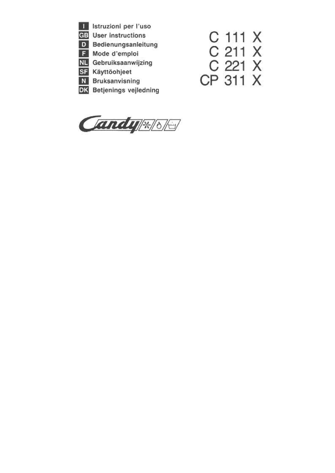 CANDY C111X, C211X User Manual