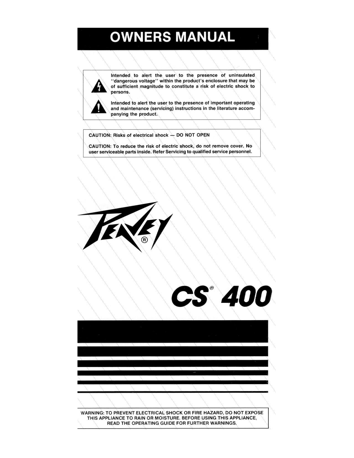 Peavey CS 400 Owners Manual