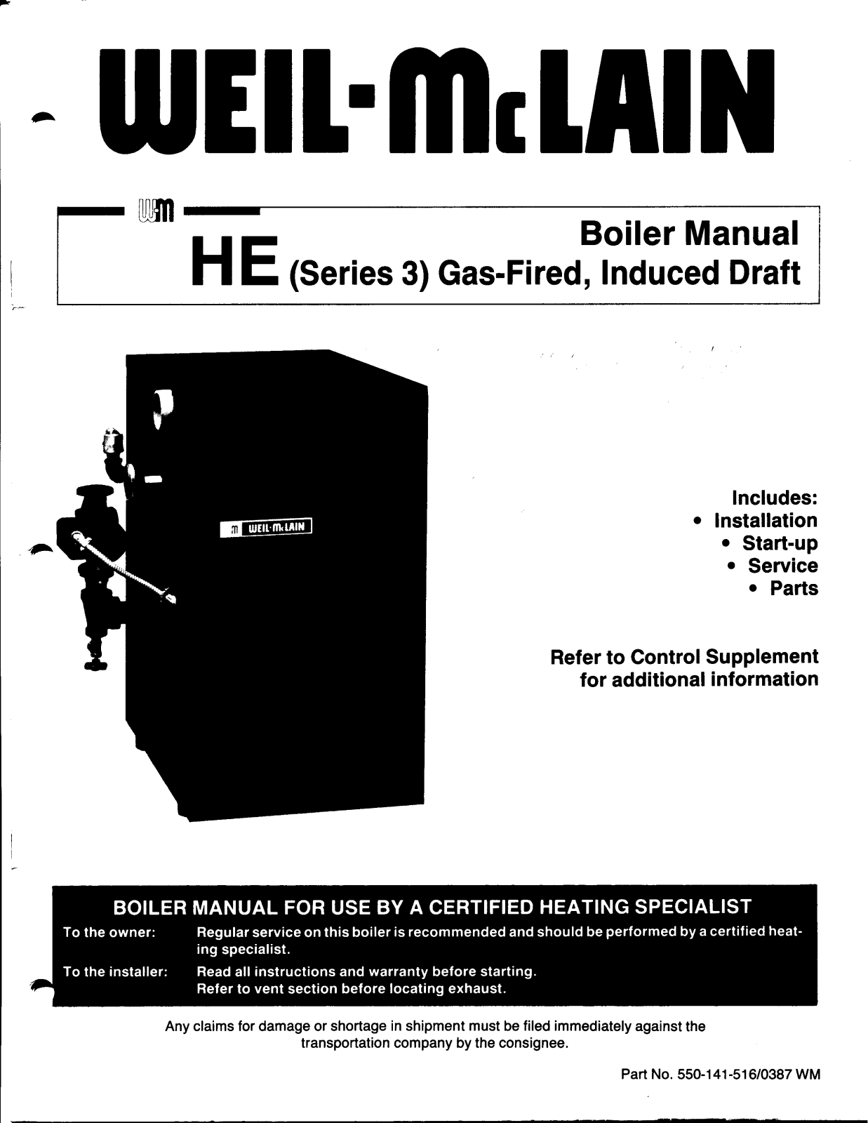 Weil-McLain HE 3 User Manual