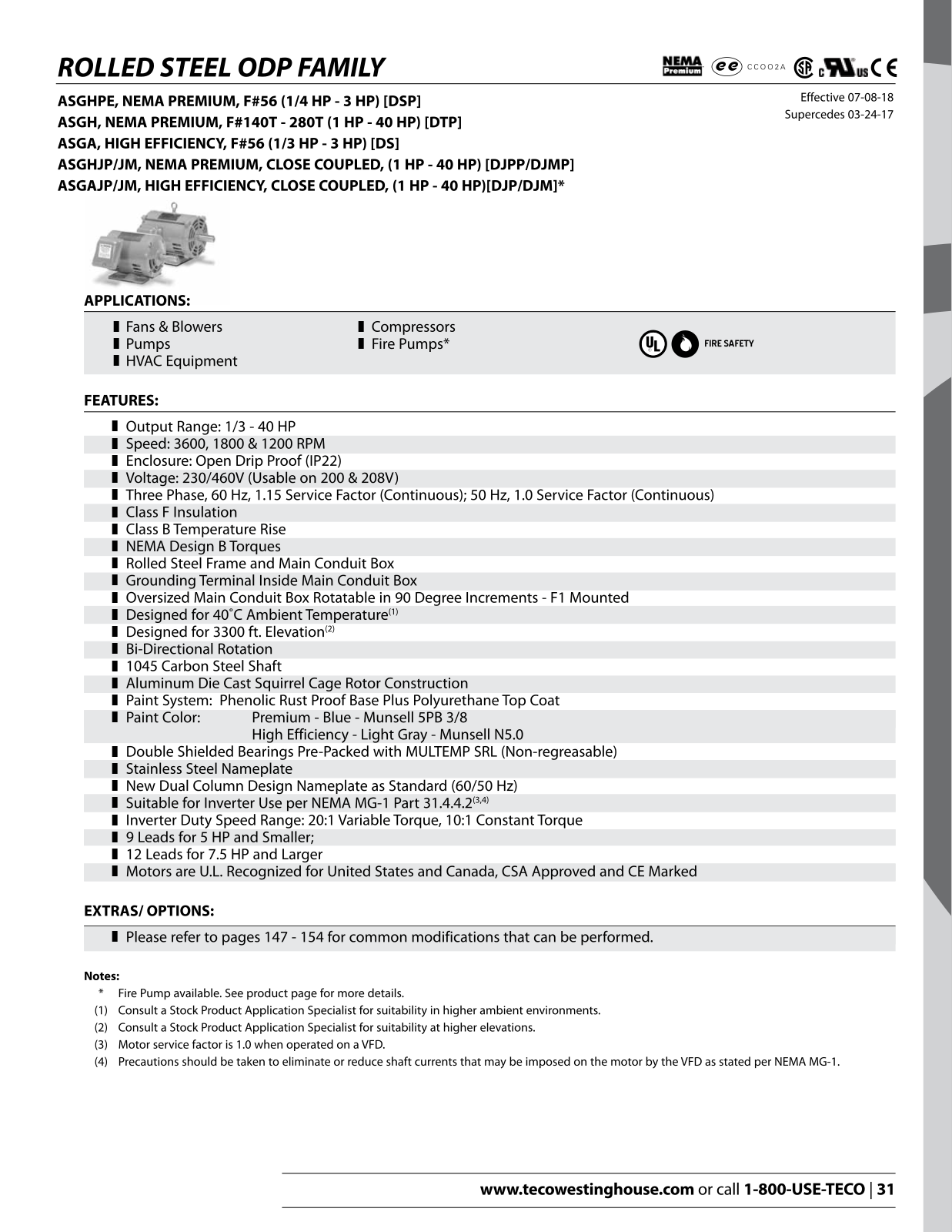 Teco Roller steel odp family Catalog Page