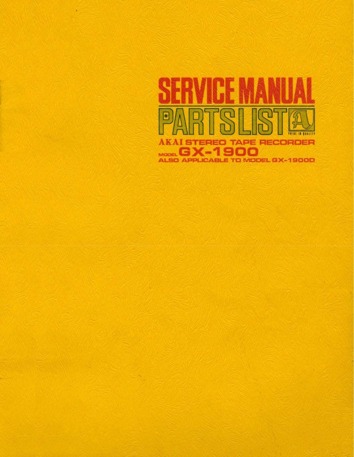 Akai GX-1900-D Service manual