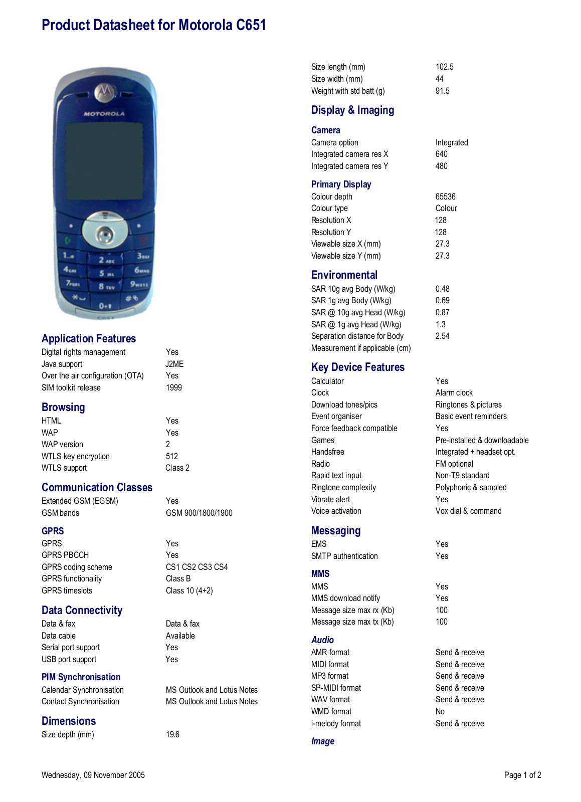 Motorola C651 user Manual