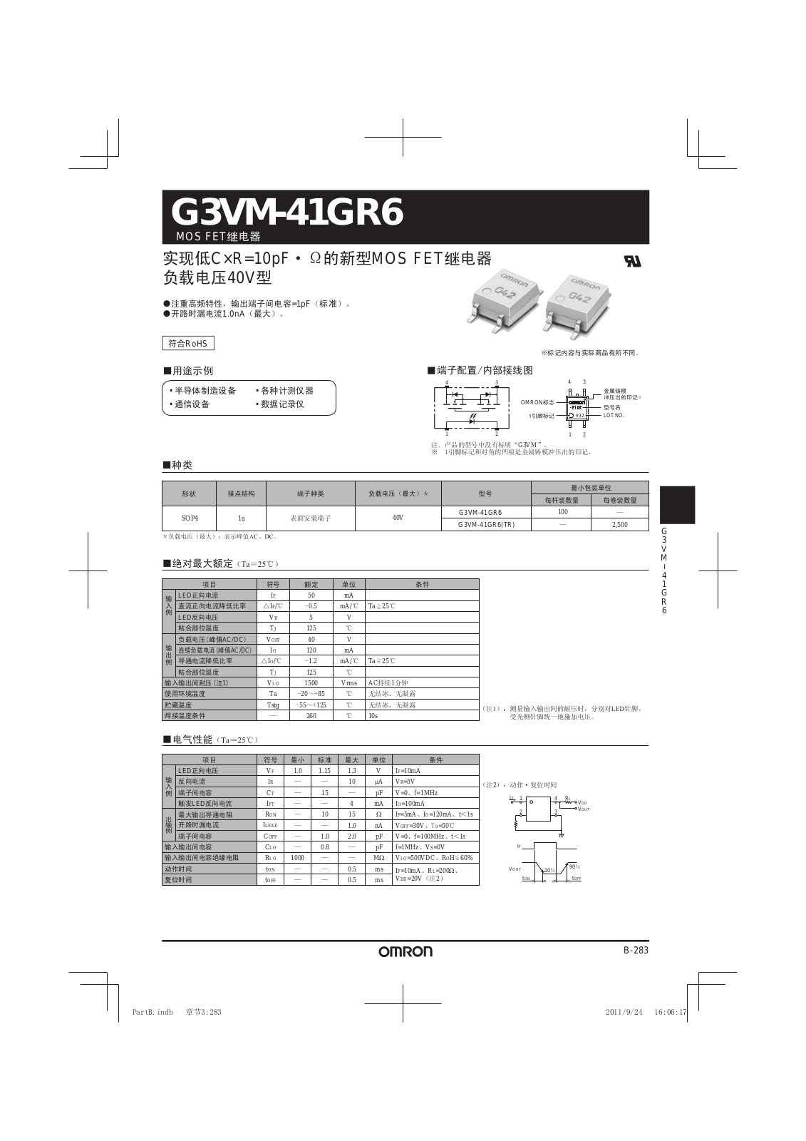 OMRON G3VM-41GR6 User Manual