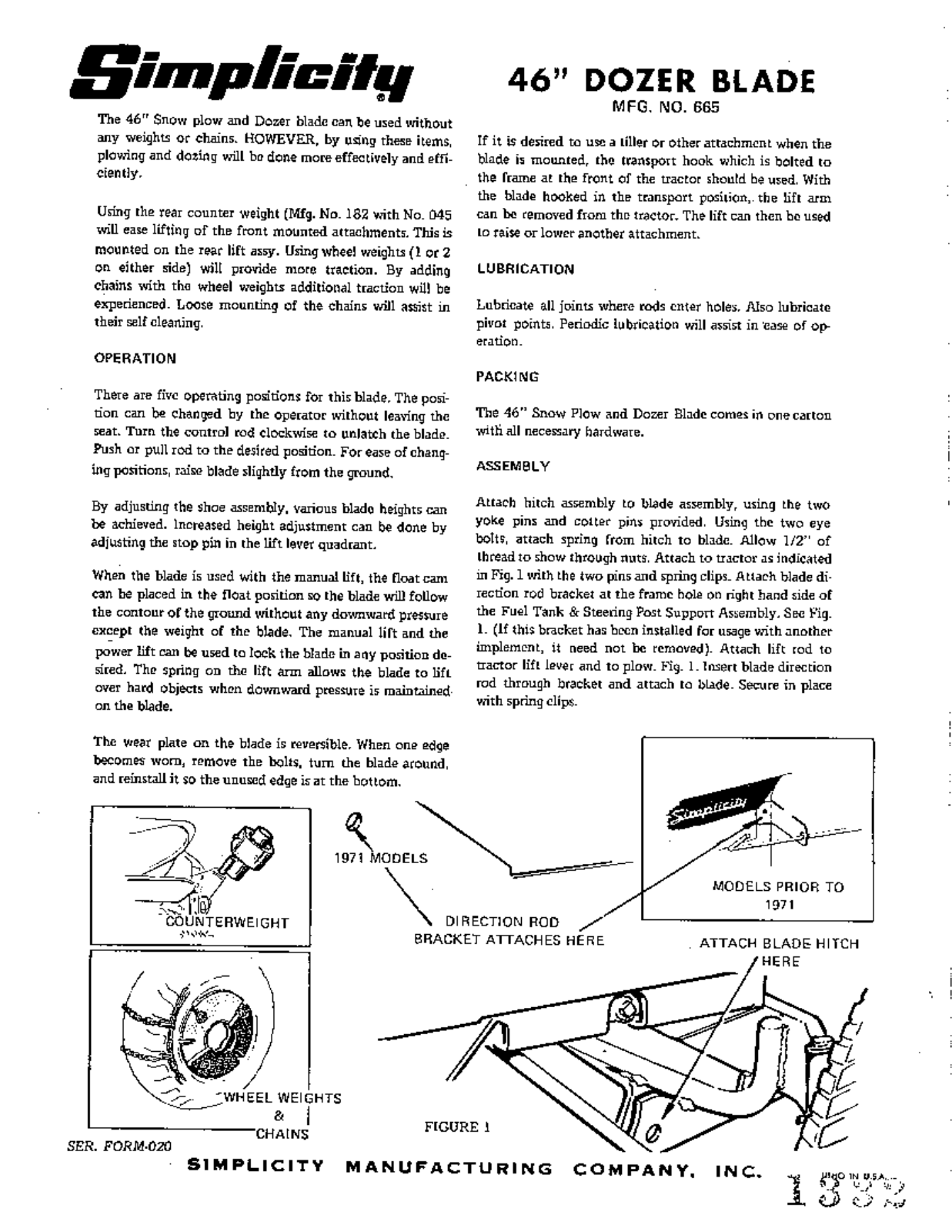 Simplicity 665 User Manual