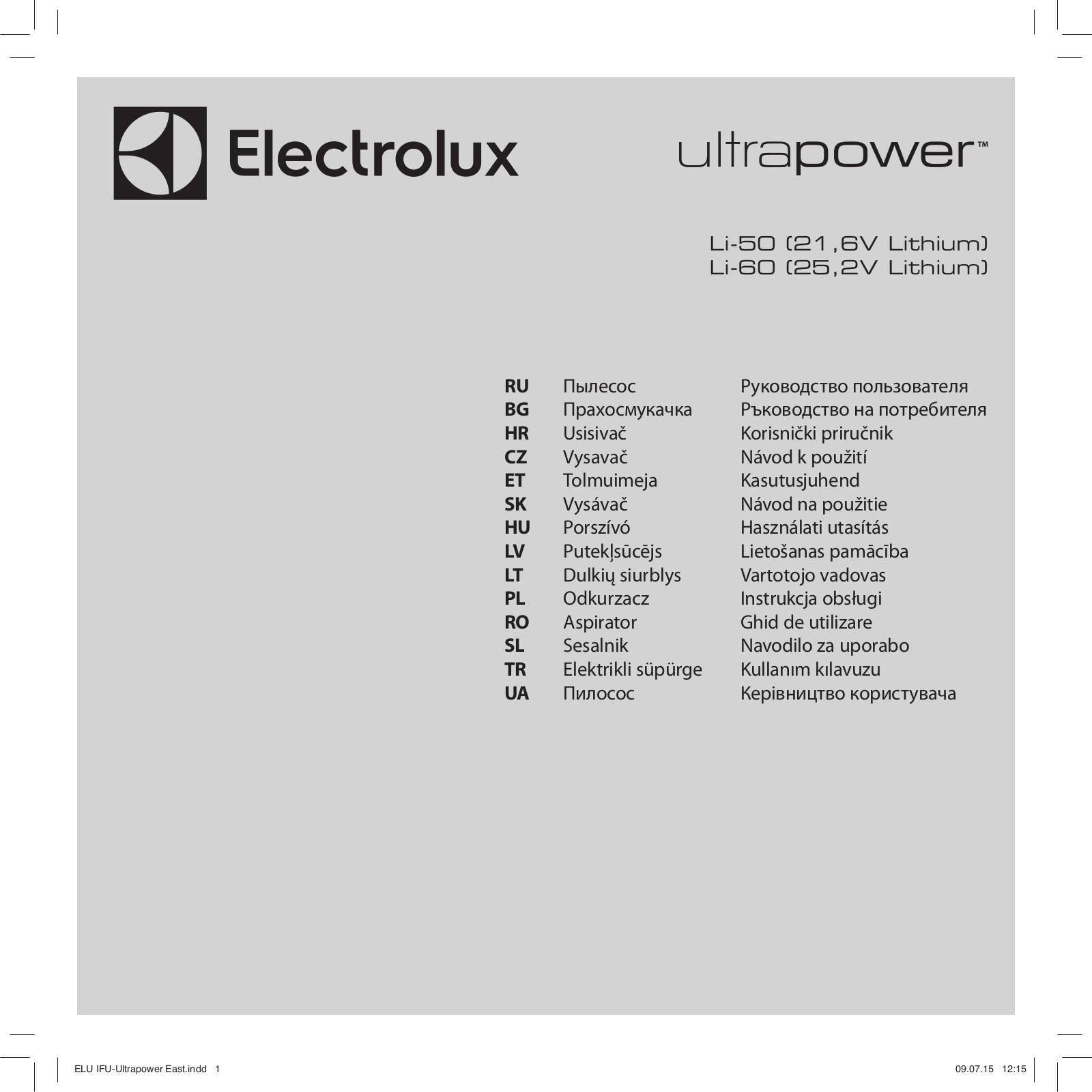 Electrolux Li-50, Li-60 User Manual