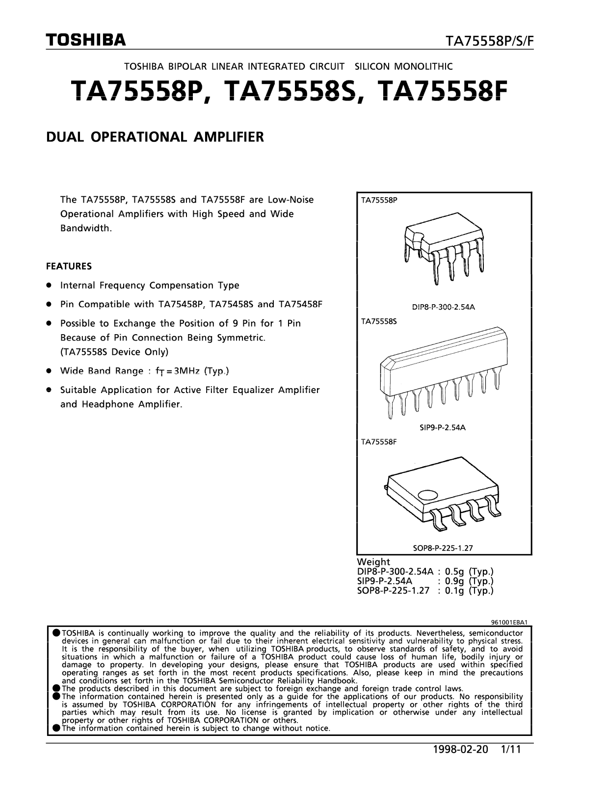 Datasheets TA75558 Datasheet - ManualMachine.com