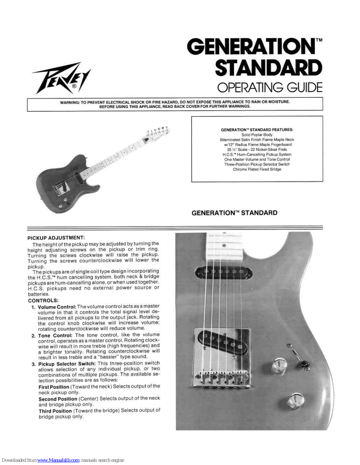 Peavey Generation Standard User Manual