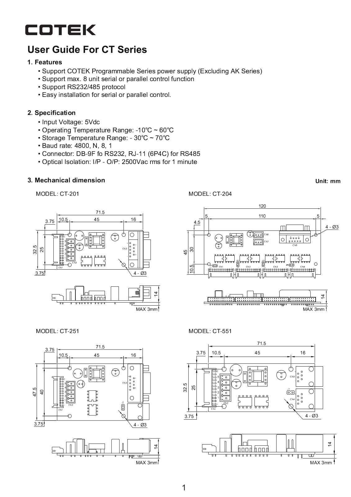 Cotek CT Series, CT-201, CT-204, CT-251, CT-551 User Manual - ManualMachine.com