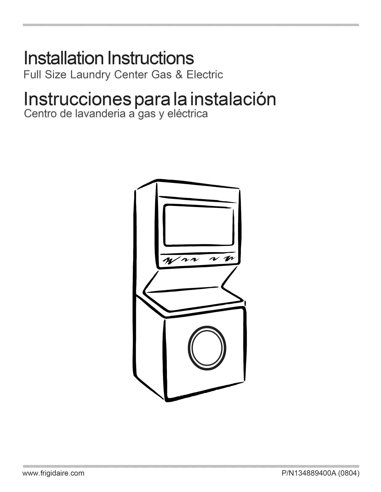 Frigidaire CLCE900FW2, CLCG900FW2, CLCG900FW3, GLEH1642FS2, GLGH1642FS1 Installation Guide - ManualMachine.com