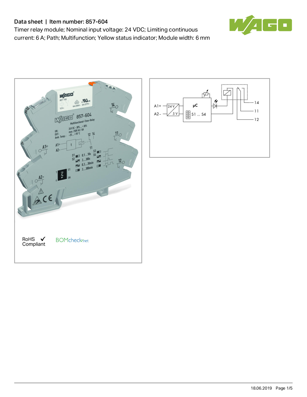 Wago 857-604 Data Sheet - ManualMachine.com