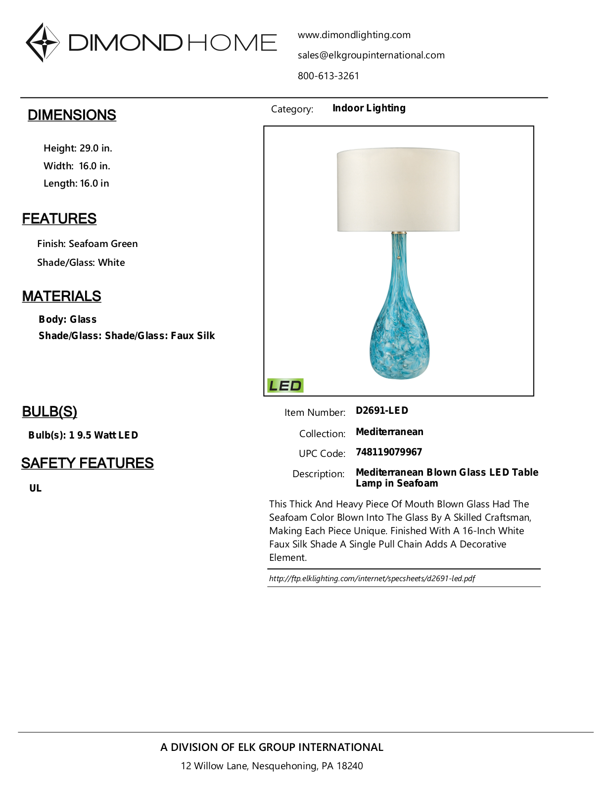 ELK Home D2691LED User Manual