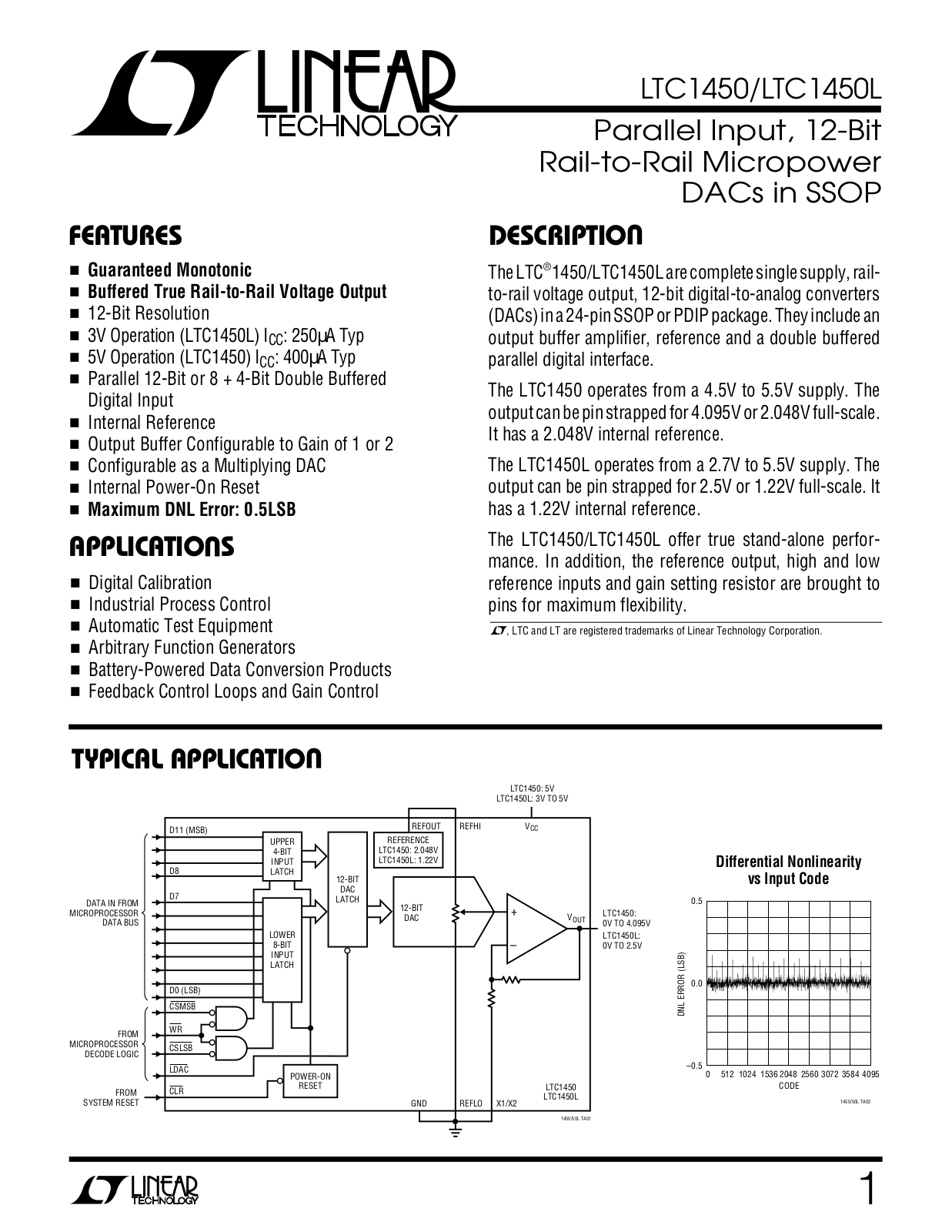 Linear Technology LTC1450L, LTC1450 Datasheet