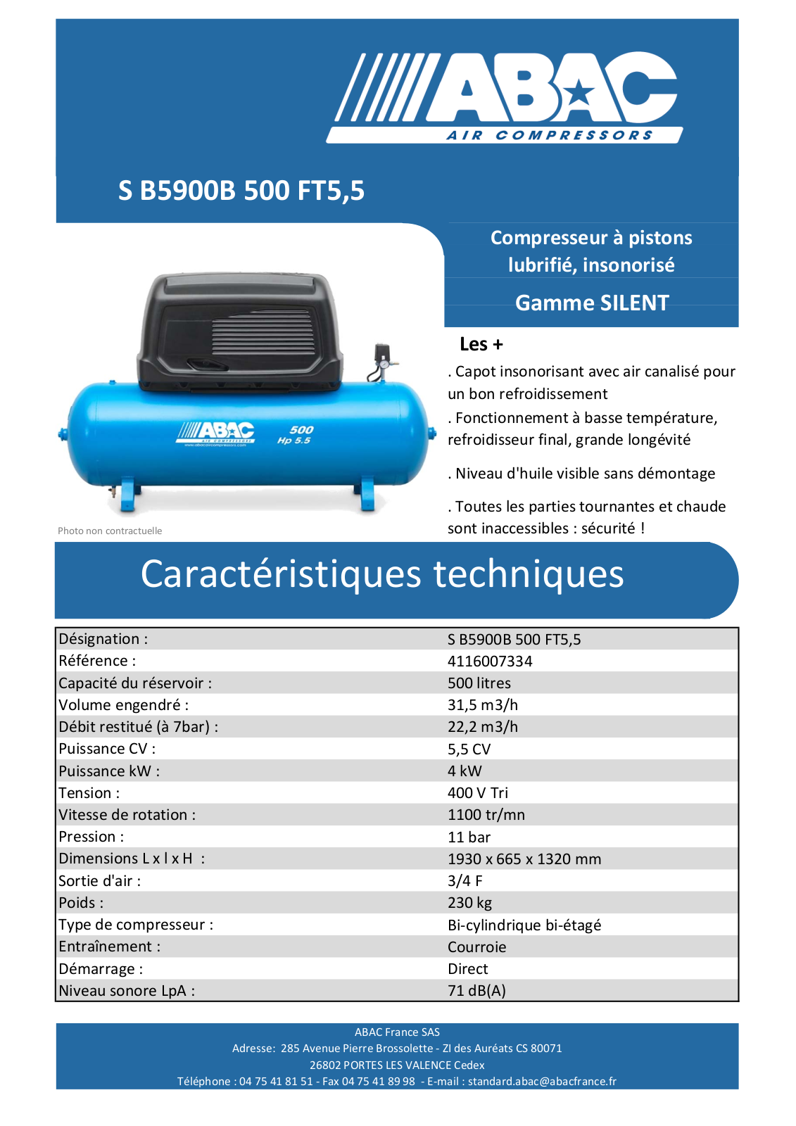 Abac S B5900B 500 FT5.5 Specification - ManualMachine.com