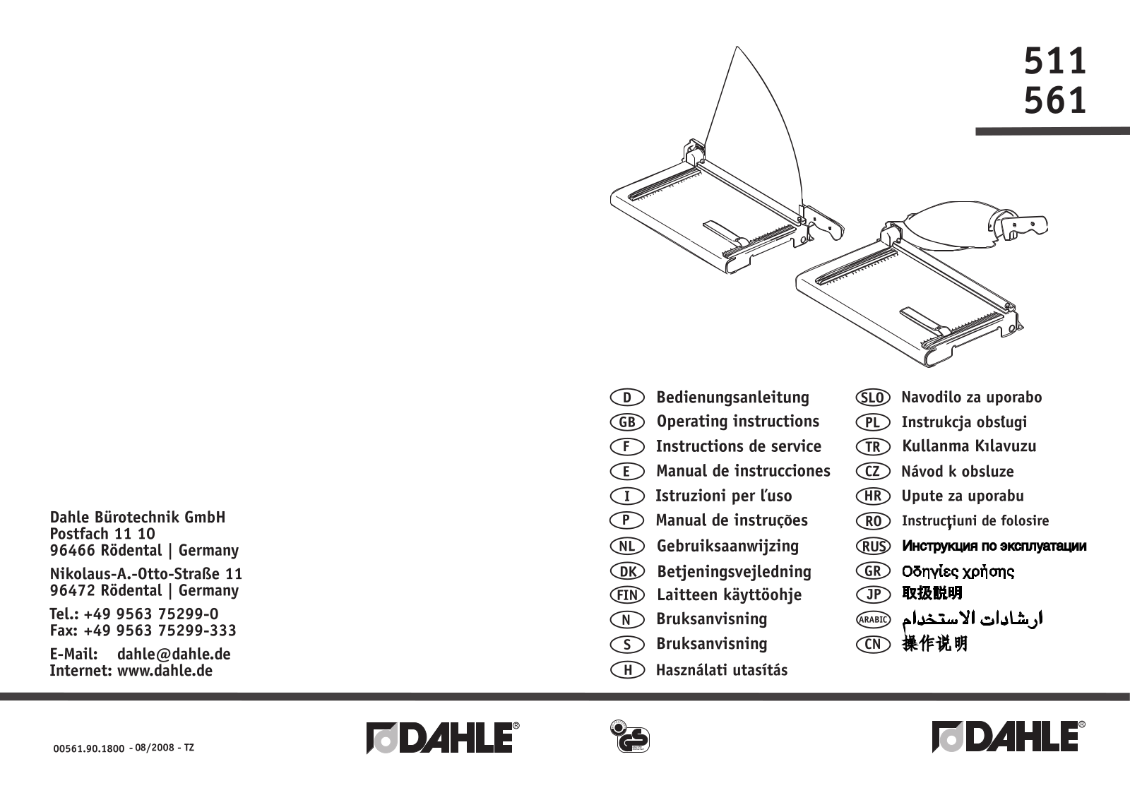 Dahle 561 User Manual