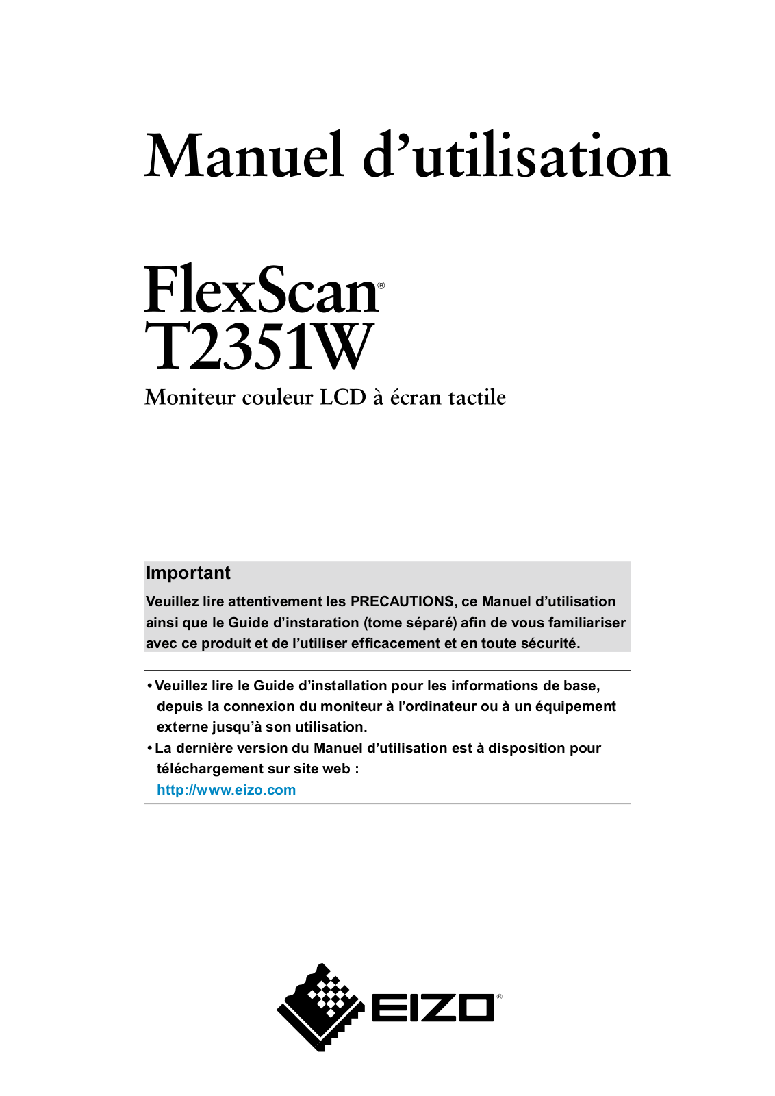 EIZO FLEXSCAN T2351W User Manual