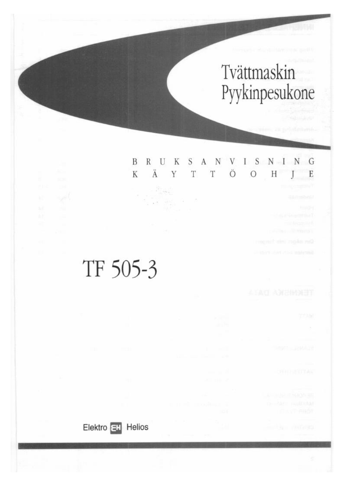 Elektro helios TF505-3 User Manual