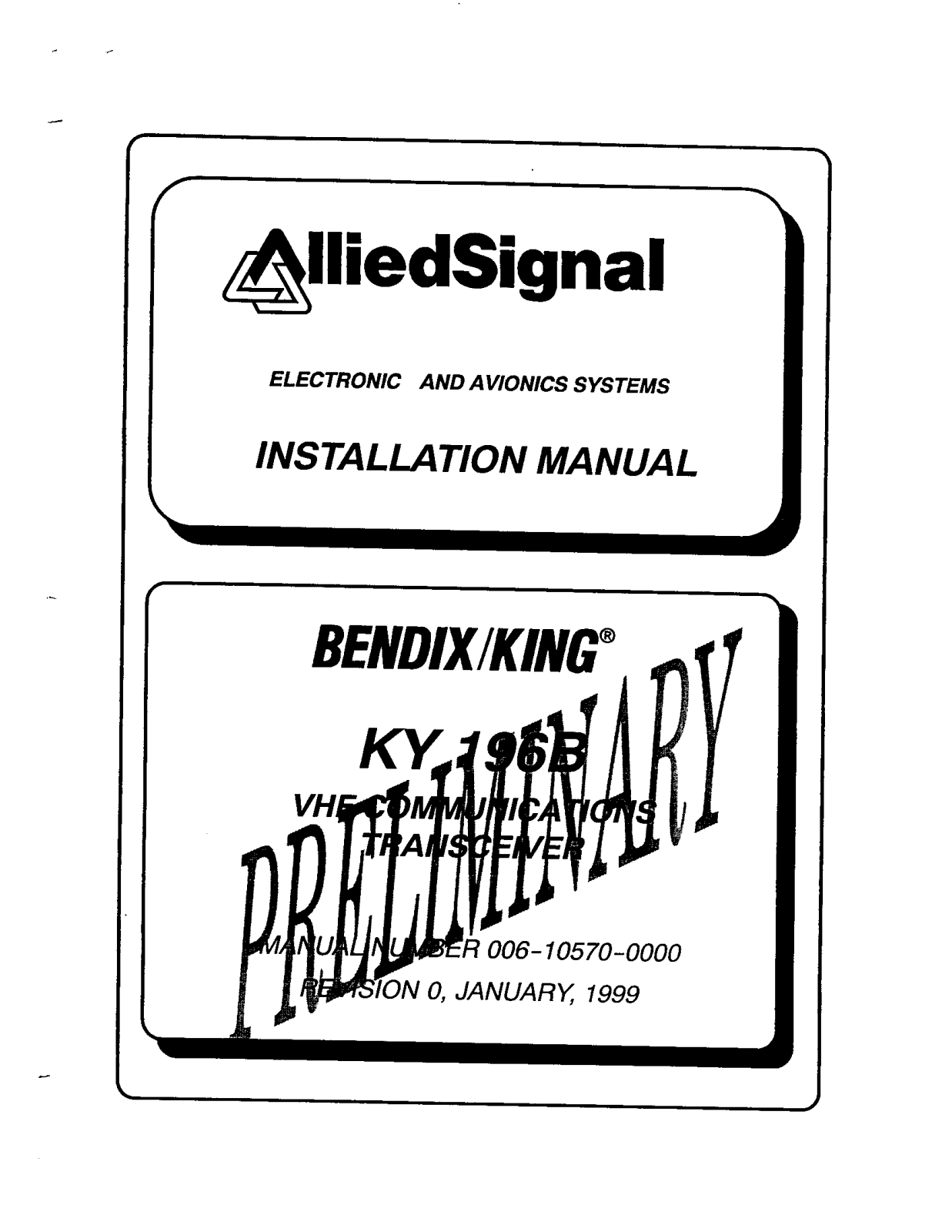 Honeywell KY196B Users Manual