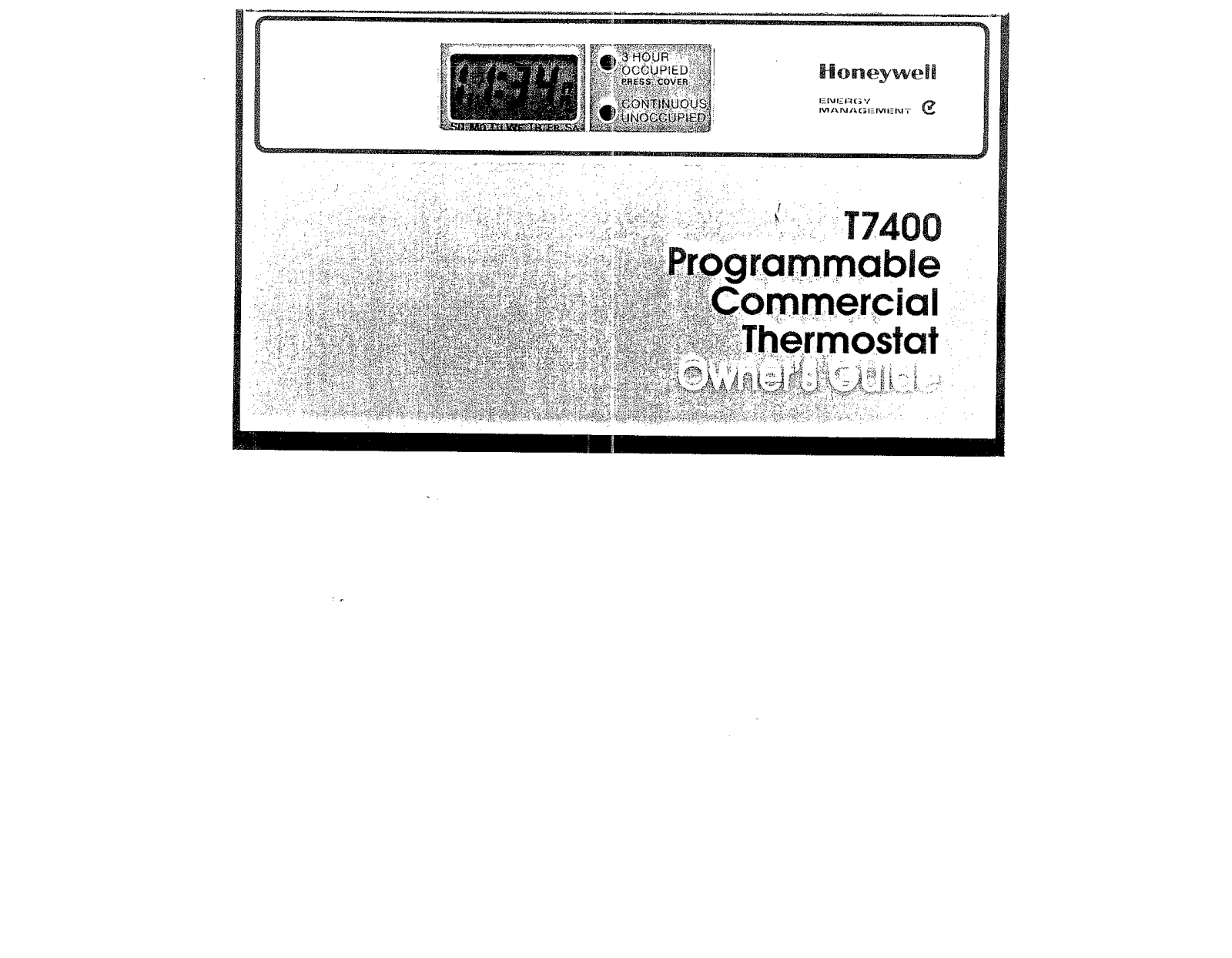 Honeywell T7400 User Manual