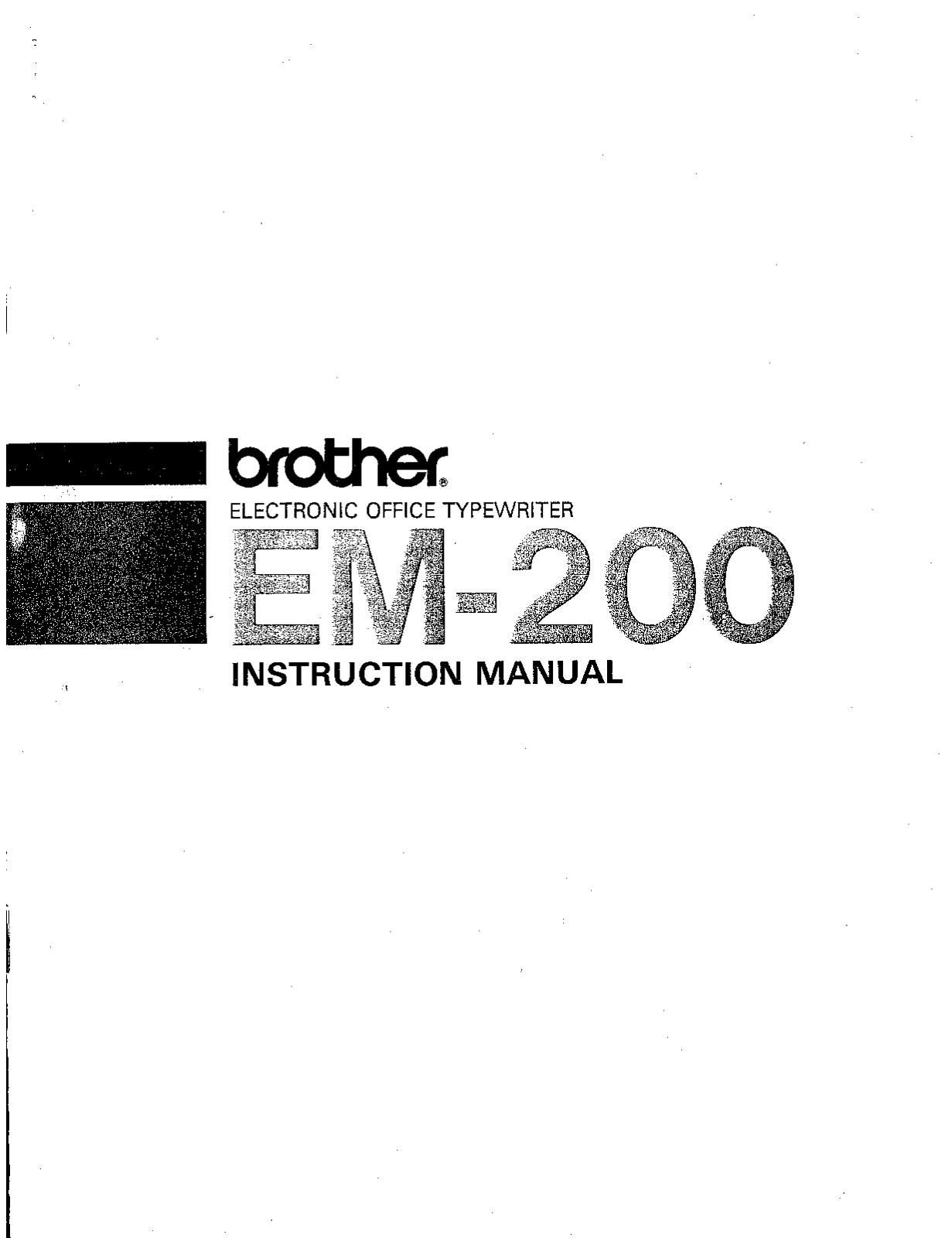 Brother EM-200 Owner's Manual