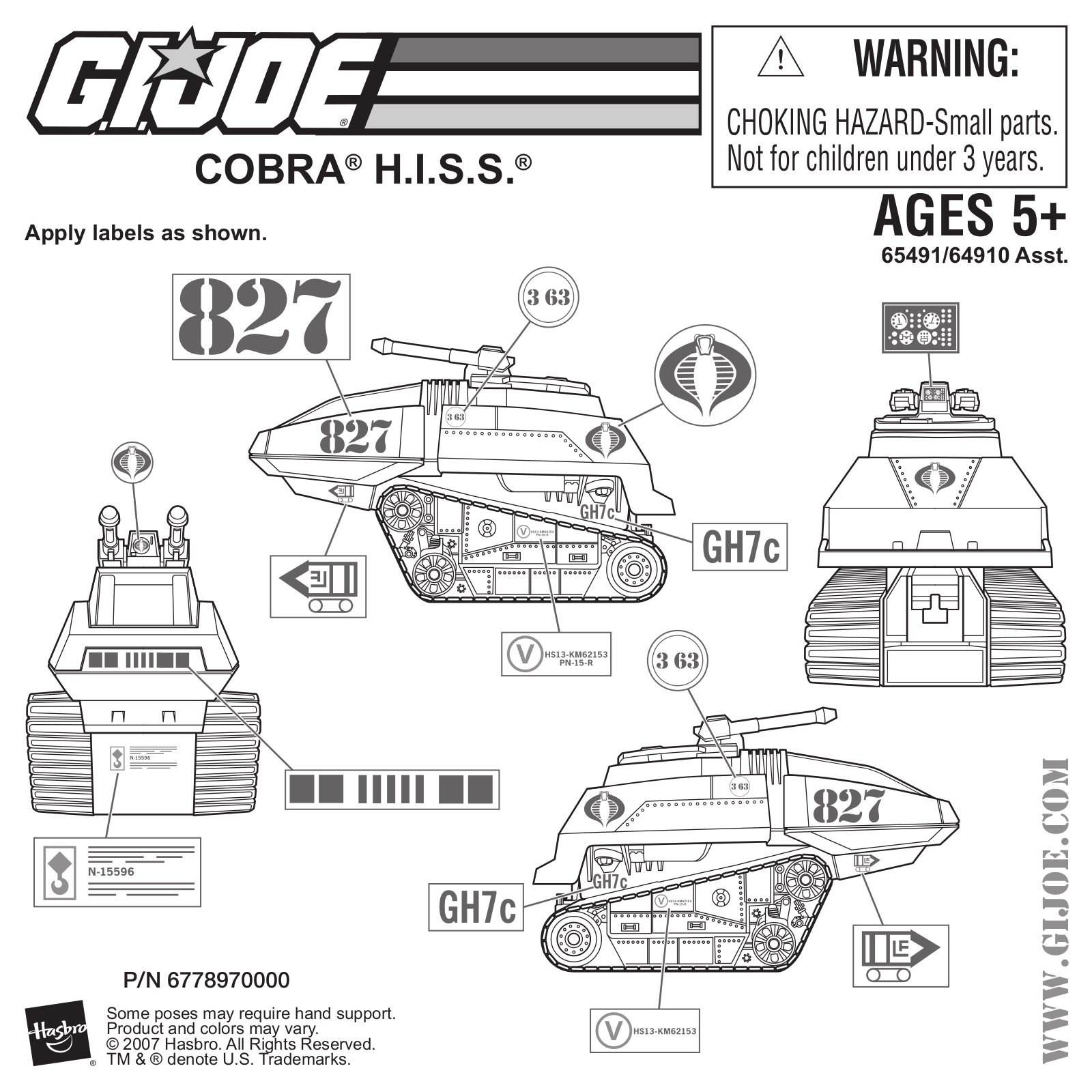 HASBRO GI Joe 25th Anniversary Cobra HISS User Manual