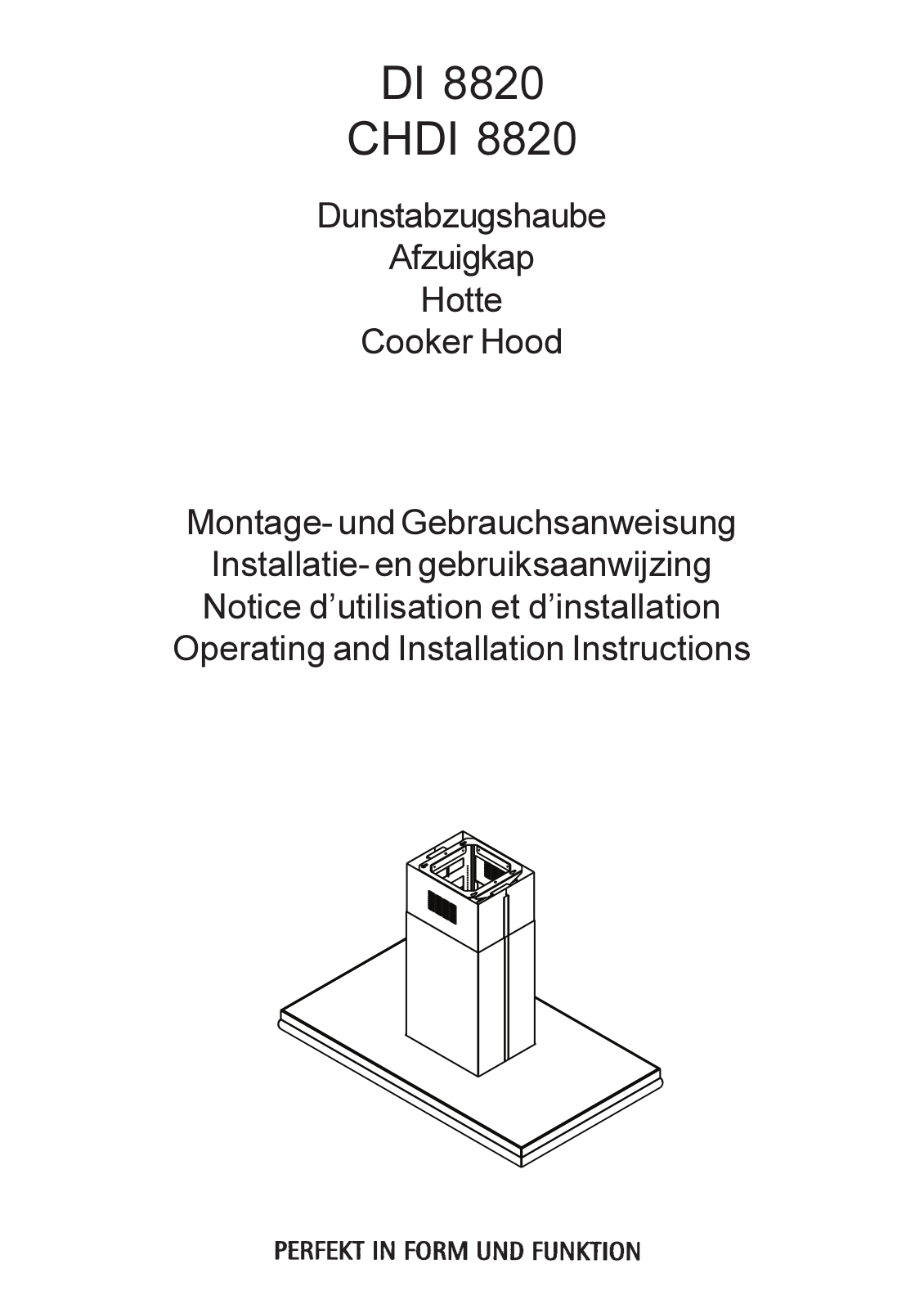 electrolux CHDI8820, DI8820 Instructions Manual