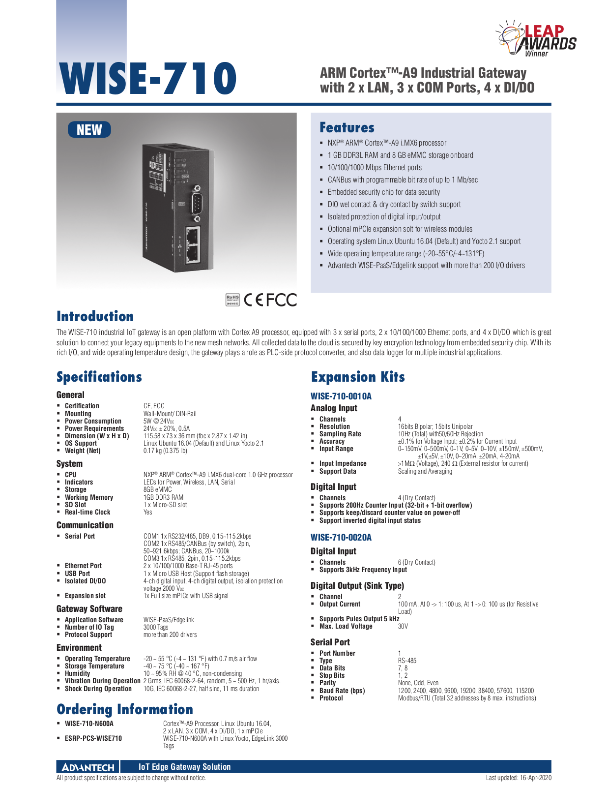 Advantech WISE-710 Data Sheet