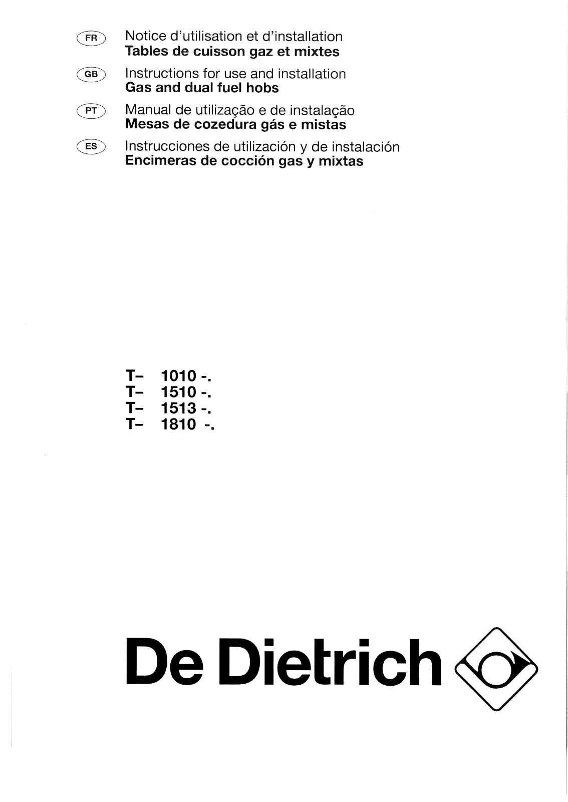 De dietrich t-2240, t-0240, t-0243 User Manual