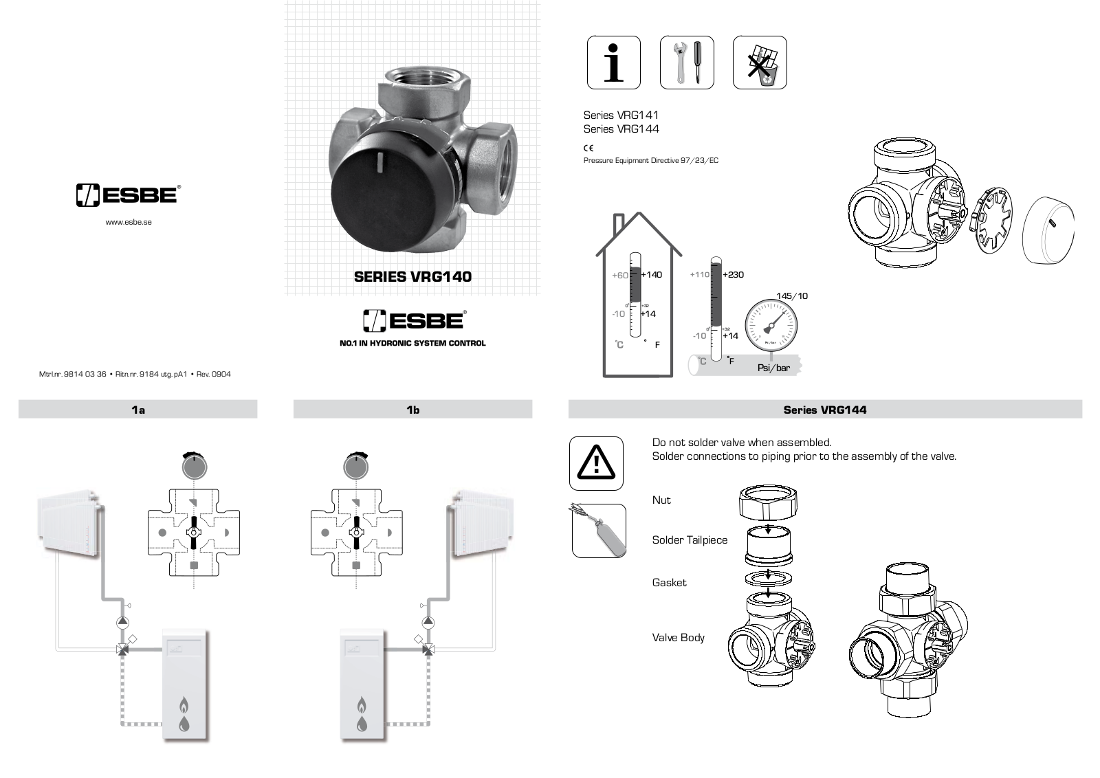 Danfoss VRG140, VRG141, VRG144 Installation guide