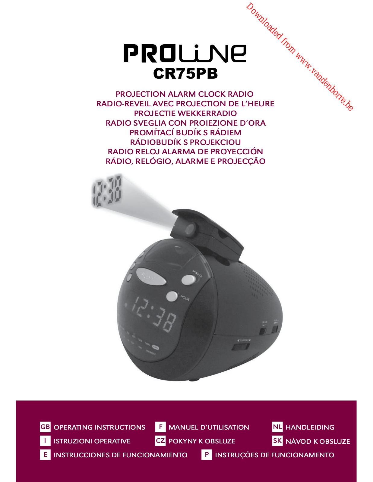 Proline CR75PB Operating Instructions Manual